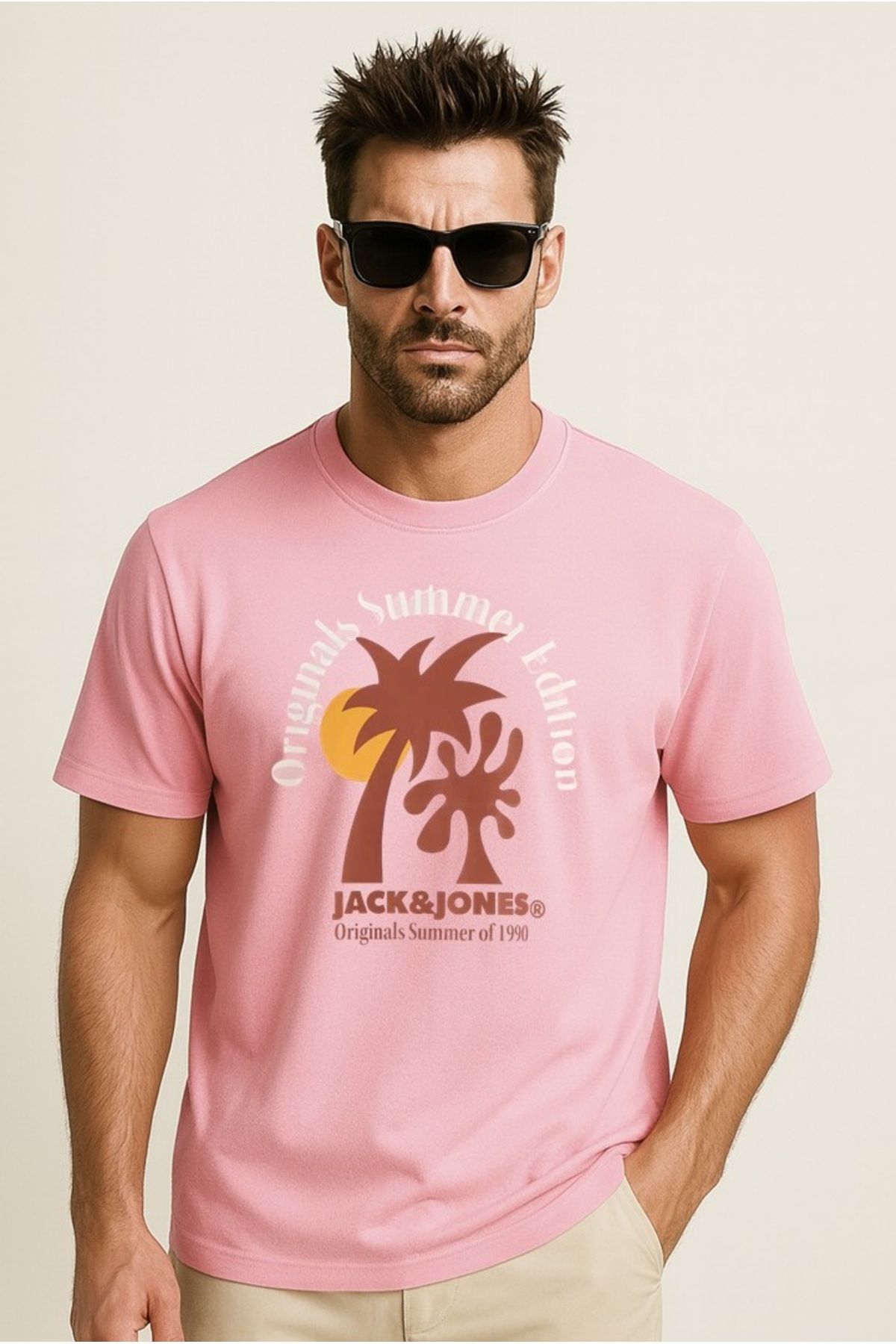Jack & Jones-Ανδρικό μπλουζάκι με τυπωμένο λογότυπο J&J JJDOWN Ανδρικό μπλουζάκι Tickled Pink A0000 4