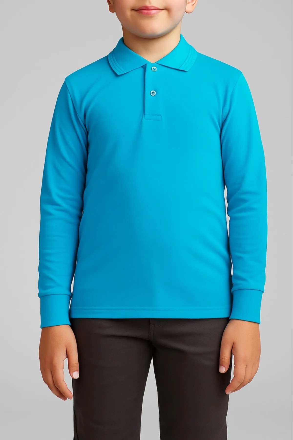 Kids Turquoise Long Sleeve Polo Lacoste School T-Shirt