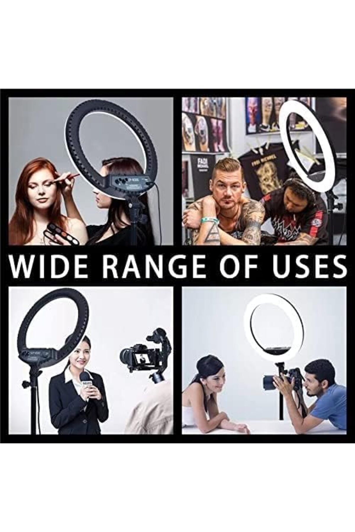 SUKILO-18" Soft Ring LED Light with Remote, 3 Phone Holders, 2700K-6500K Color Temp, USB Charging, S 7