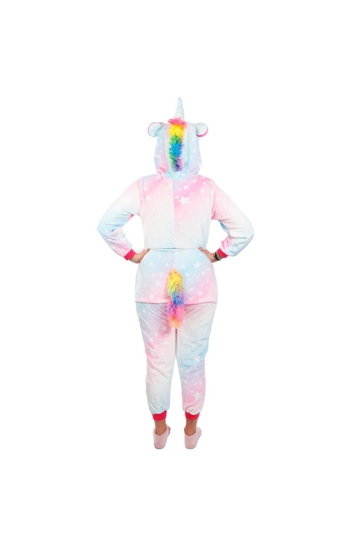 SERSIMO-Pijama tip salopeta pentru dama, model unicorn, marime M 6