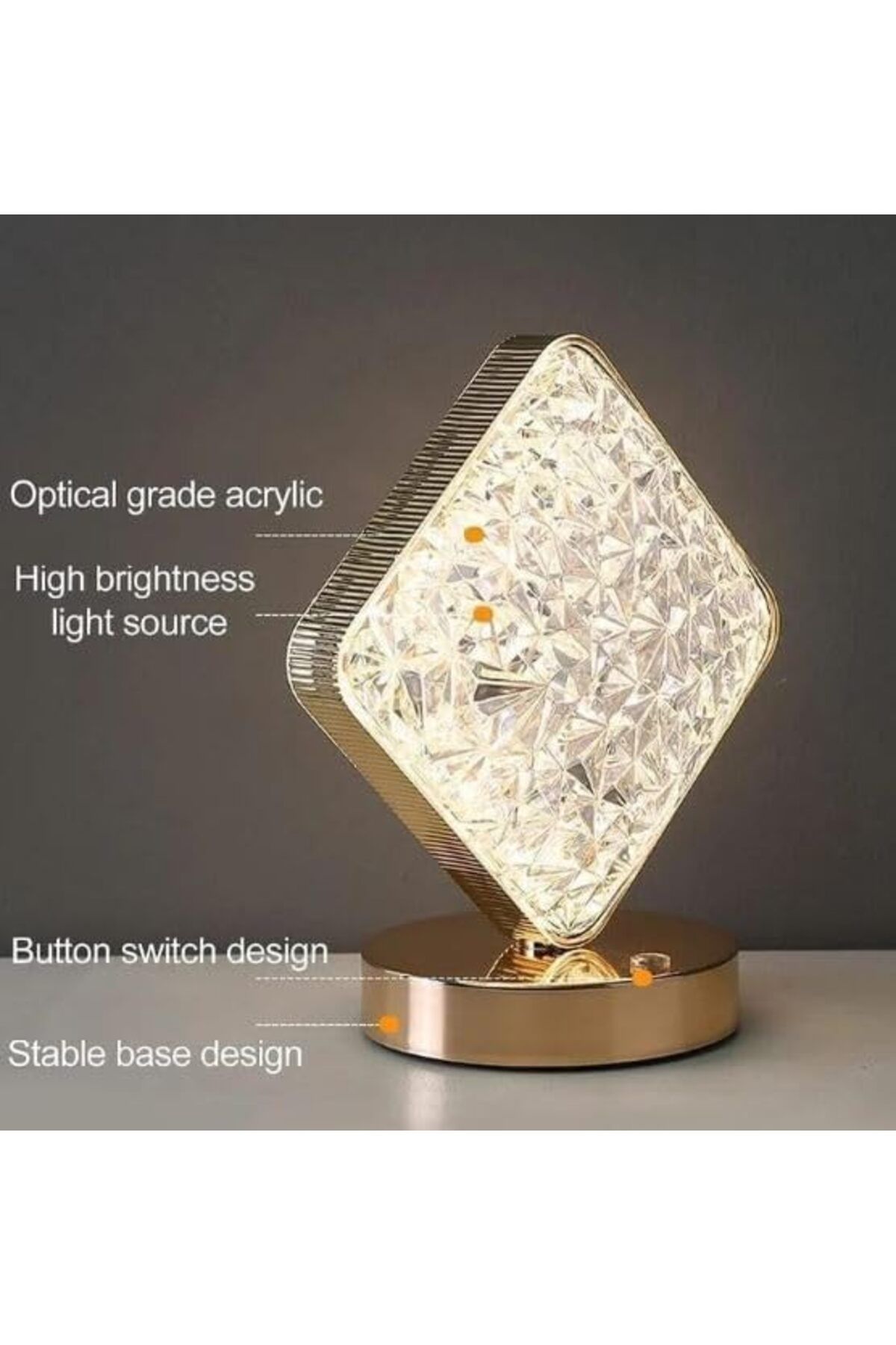 SUKILO-Creative Square Shaped Desk LED Lamp – Unique Moon, Star, or Square Design, Warm White Ligh 5