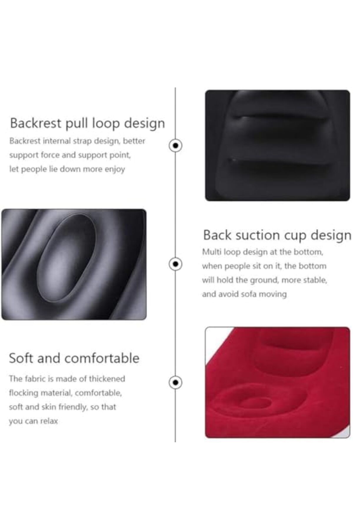 SUKILO-Inflatable Lazy Sofa with Foot Stool – Portable Flocking Lounge Chair, Comfortable & Easy t 4