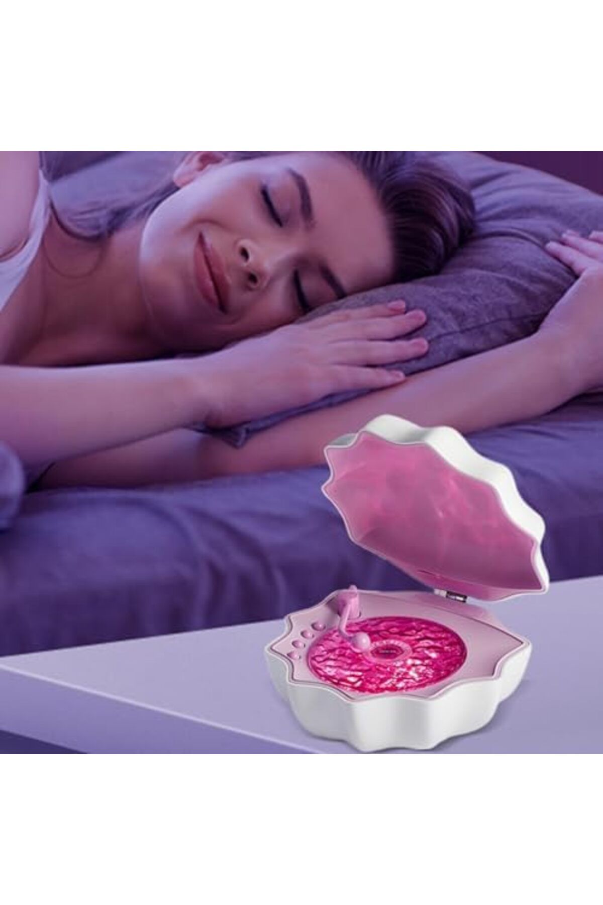 SUKILO-Shell Speaker Waterproof Shower Speaker with Ambient Mood Lamp, Wave Music Player, Adjustable 8