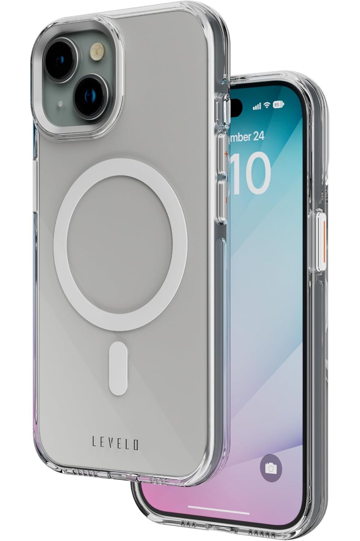 Levelo-غطاء بولي كربونات صلب لهاتف iPhone 15 من Levilo - شفاف 1