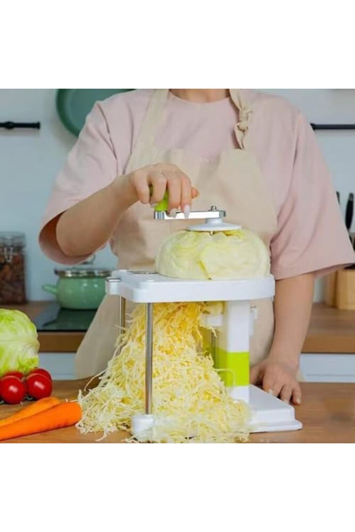 SUKILO-Manual Cabbage Cutter Vegetable Slicer Hand Crank Lettuce Chopper Durable PP Material Non-Sli 8
