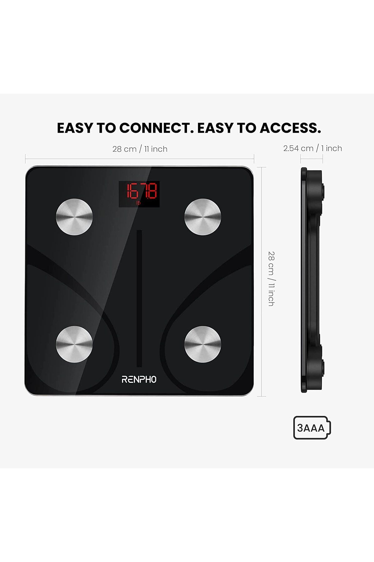 RENPHO-Smart CS20M Bathroom Scale, Maximum 180Kg, 13 Measurements, BMI, BMR IMC, Bluetooth, Compatible 3