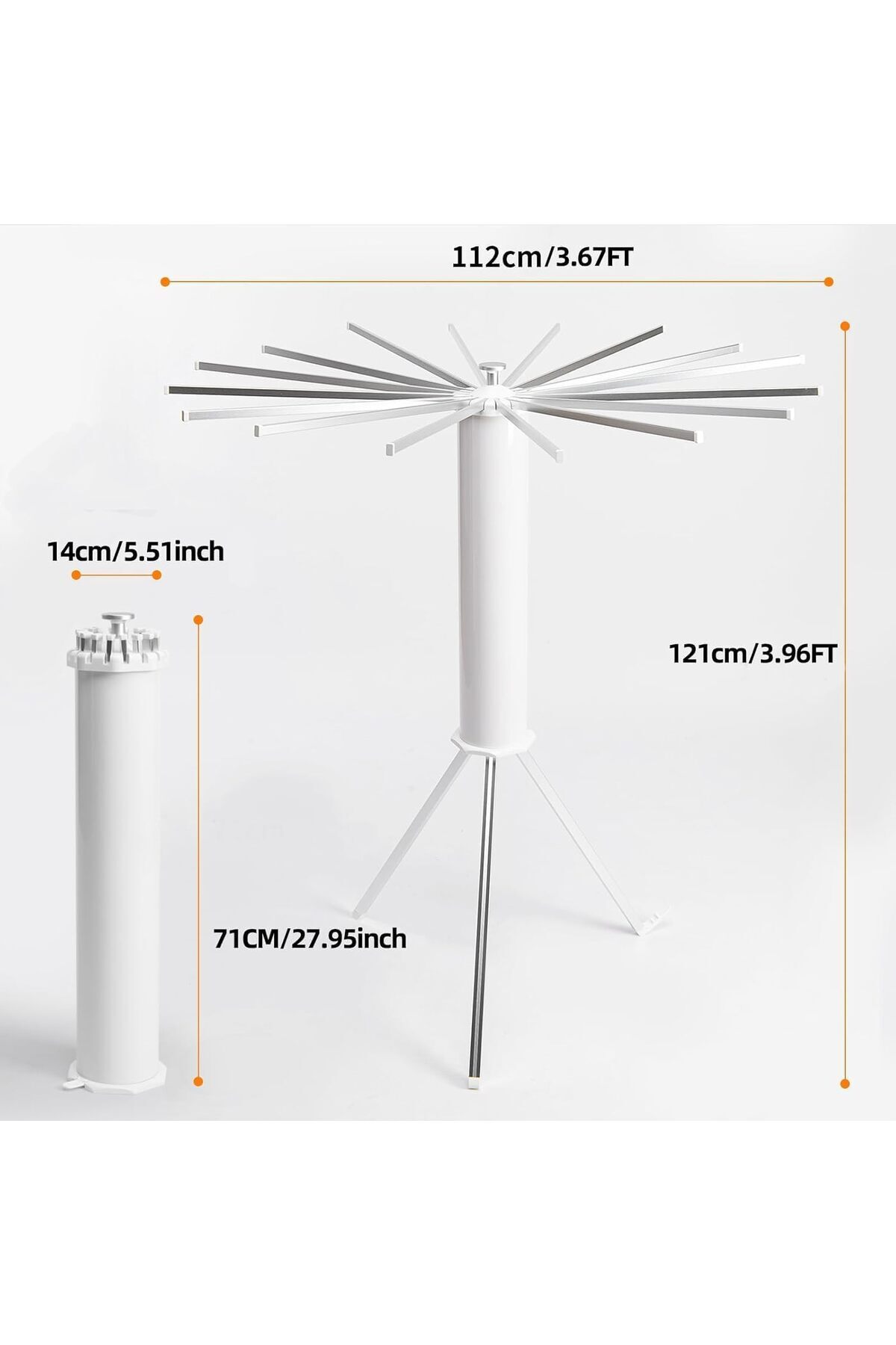 SUKILO-Tripod Clothes Drying Rack – Folding Space-Saving Laundry Drying Rack with 16 Rotatable Arm 6