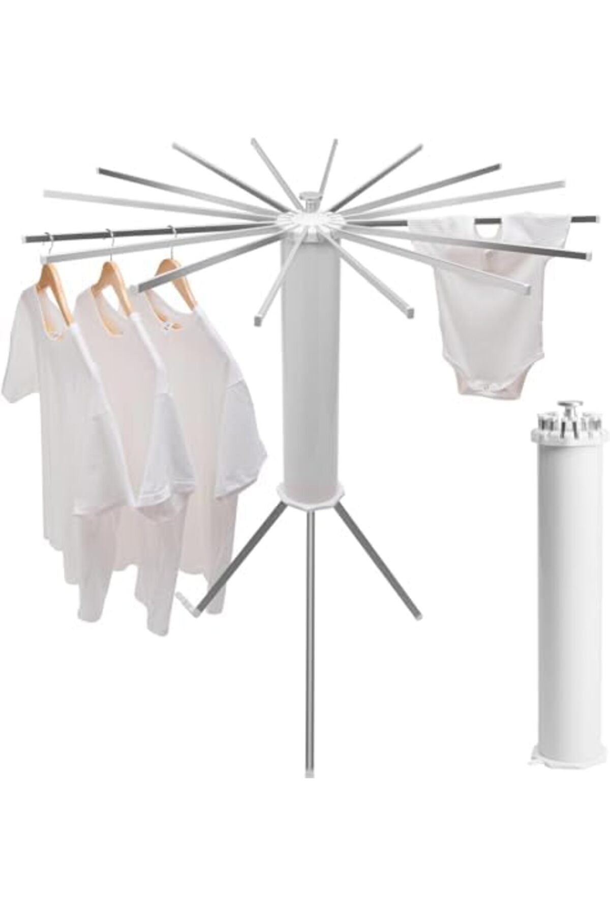 SUKILO-Tripod Clothes Drying Rack – Folding Space-Saving Laundry Drying Rack with 16 Rotatable Arm 1