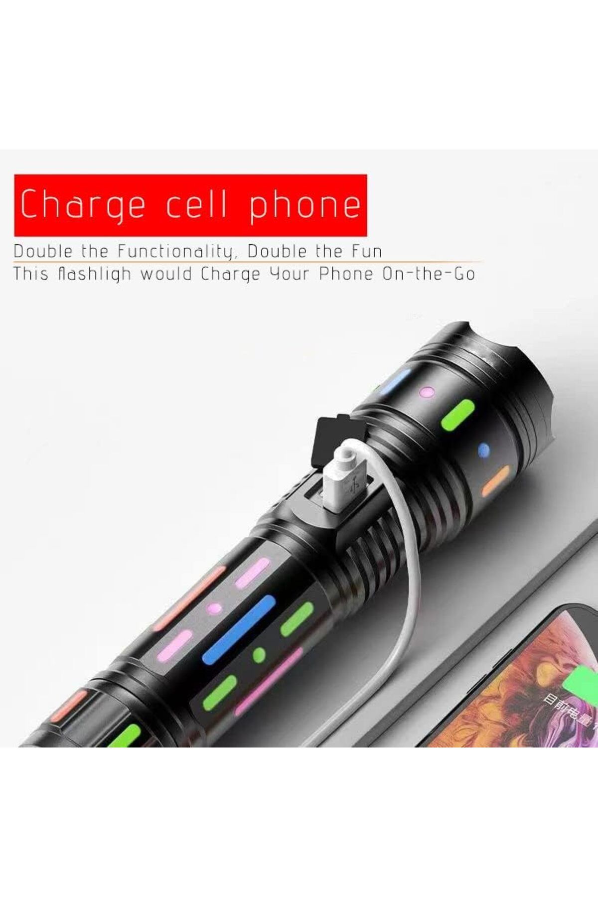 SUKILO-مصباح يدوي عالي الطاقة، قابل لإعادة الشحن، مزود بمنفذ USB-C للشحن السريع 4