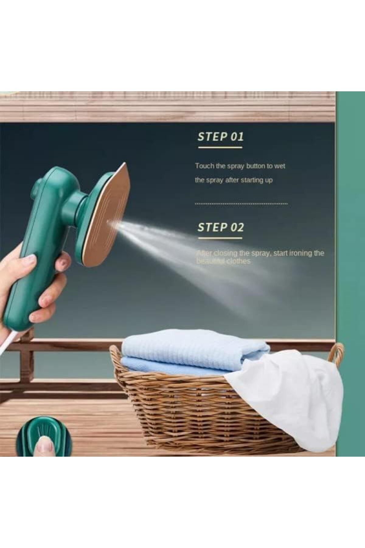 SUKILO-Mini Portable Iron Steam Iron, 2-in-1 Handheld Steam Generator with Constant Temperature, Dry 5