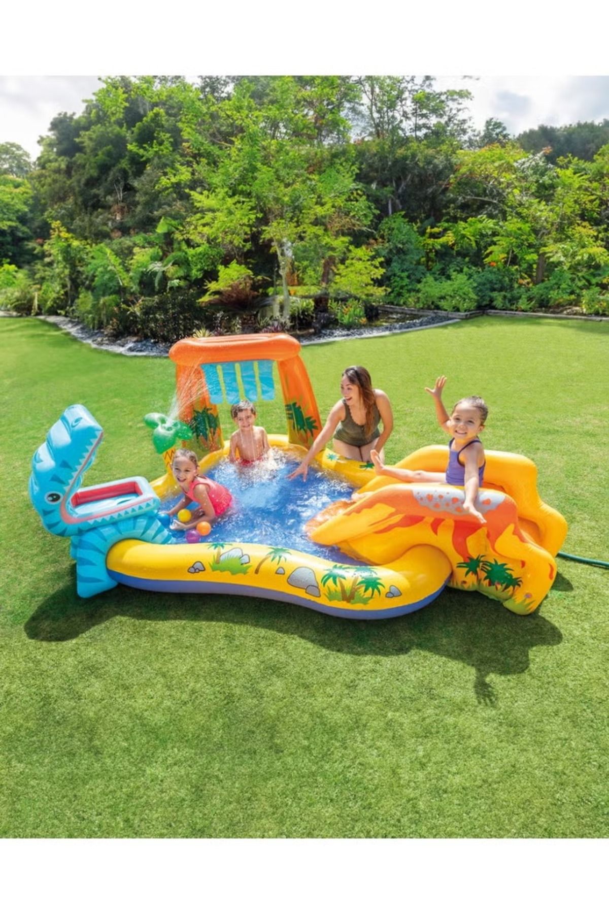 Intex-Dinosaur Inflatable Play Center With Slide Size 109x249x191cm 6