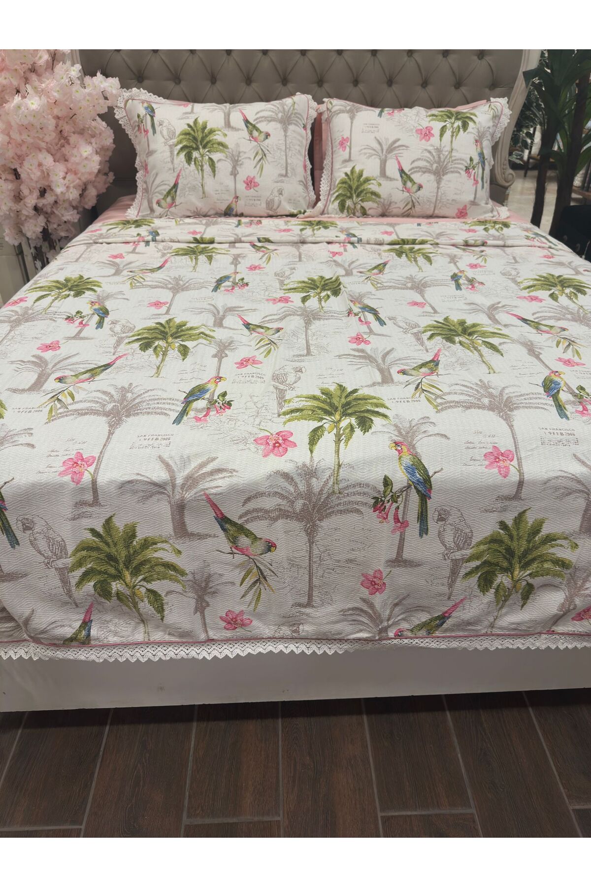 Parrot Pike Takımı Dantelli %100 Pamuk