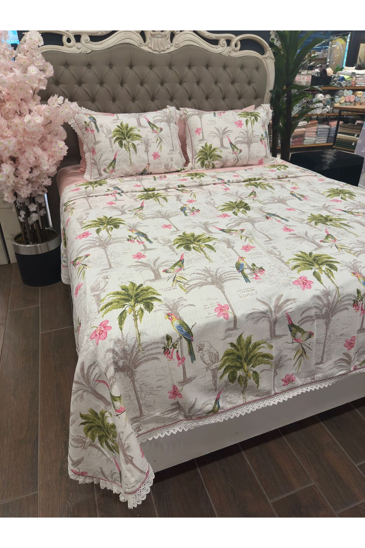 Parrot Pike Takımı Dantelli %100 Pamuk