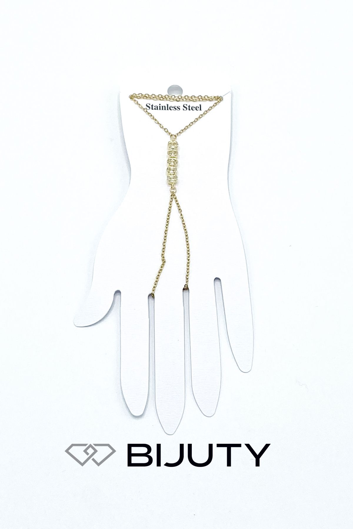 Bijuty-Row Stone Model and Olive Branch Model Steel Shahmeran Gold and Silver Color Set of 4 3
