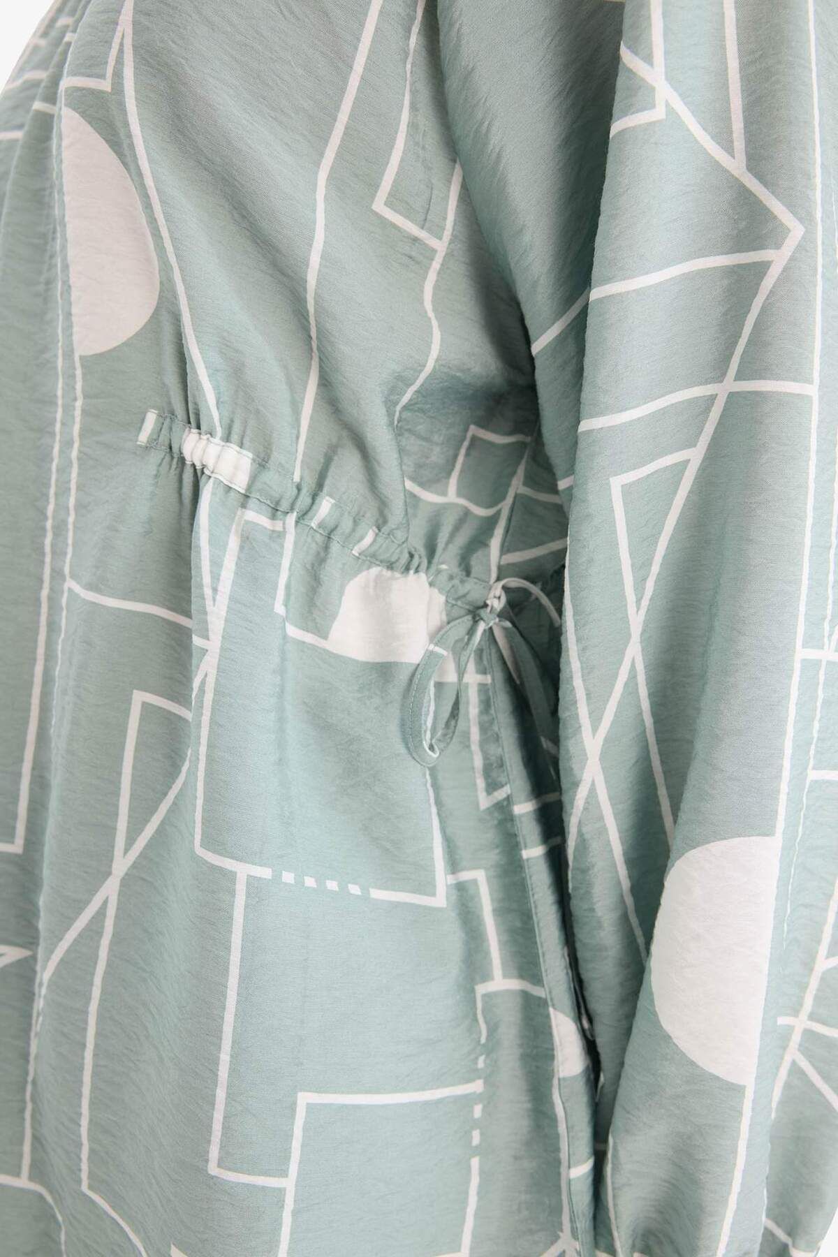 DeFacto-Regular Fit Patterned Long Sleeve Blouse D8681Ax25Sp 6
