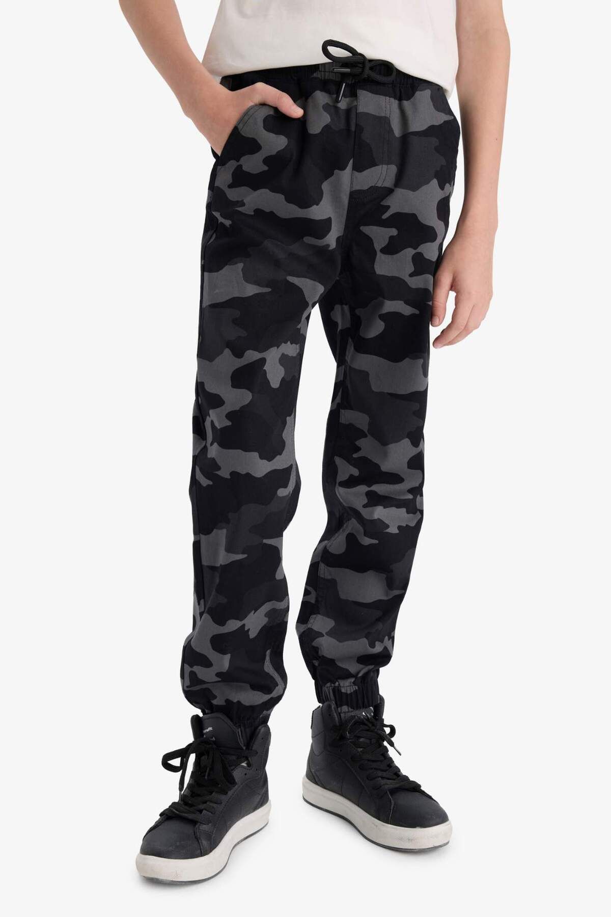 DeFacto-Boy's Jogger Fit Camouflage Patterned Gabardine Trousers F1175A825Au 5