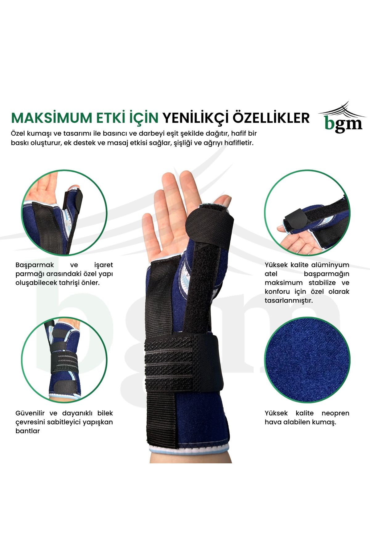 bgm-Blue Thumb Splint Supported Hand Wrist Splint High Quality Blue Detection Splint 2