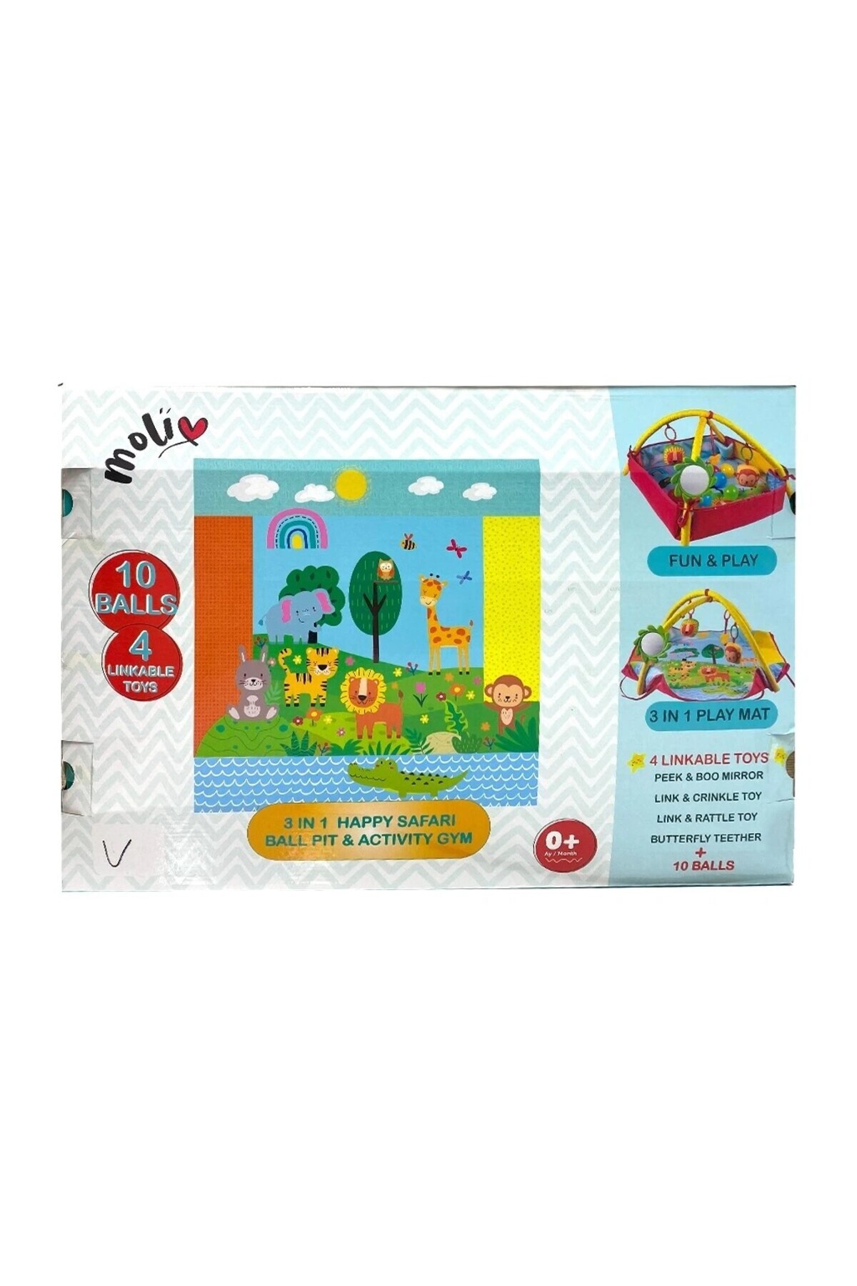 Baby Neşeli Çiftlik 3’ü 1 Arada Oyun Halısı | Top Havuzu + 10 Top + 4 Oyuncaklı Aktivite Matı | 0+ Ay fotoğrafı 4 (önizleme)