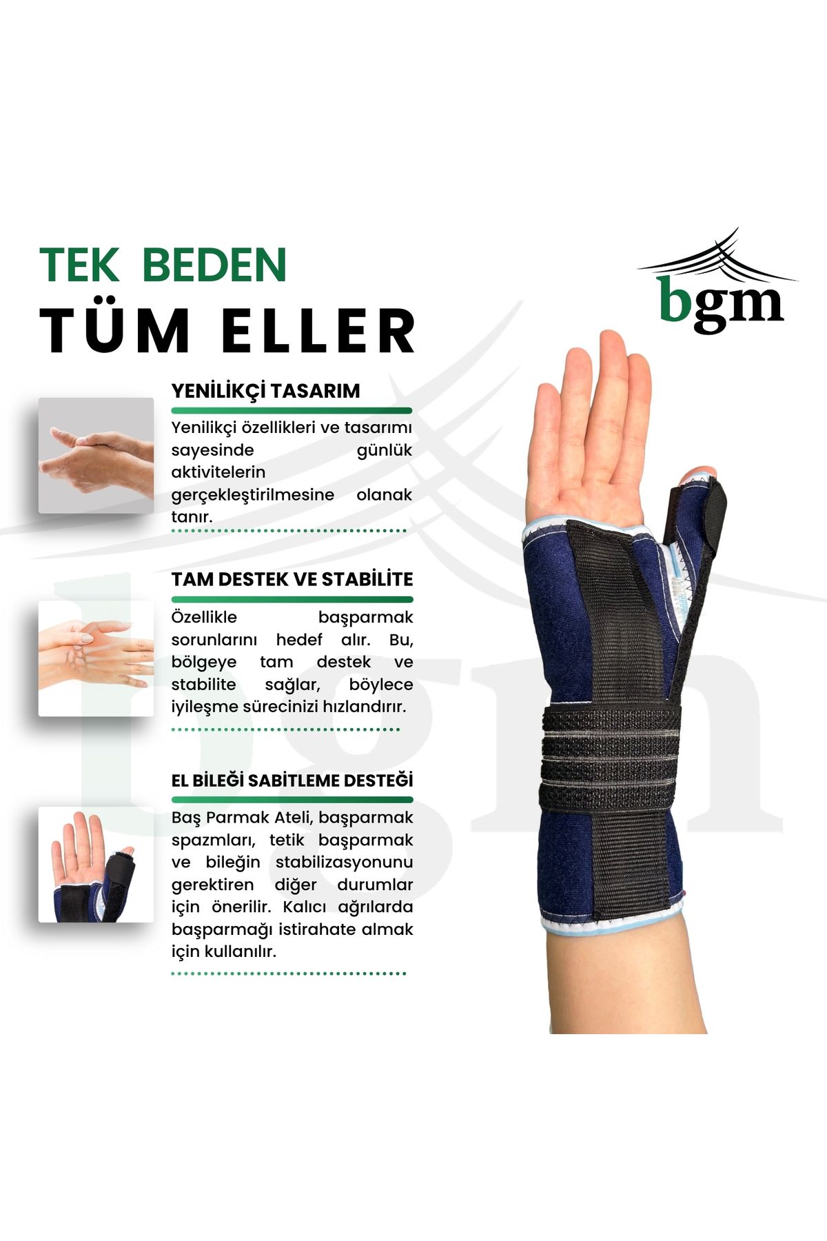 bgm-Blue Thumb Splint Supported Hand Wrist Splint High Quality Blue Detection Splint 5