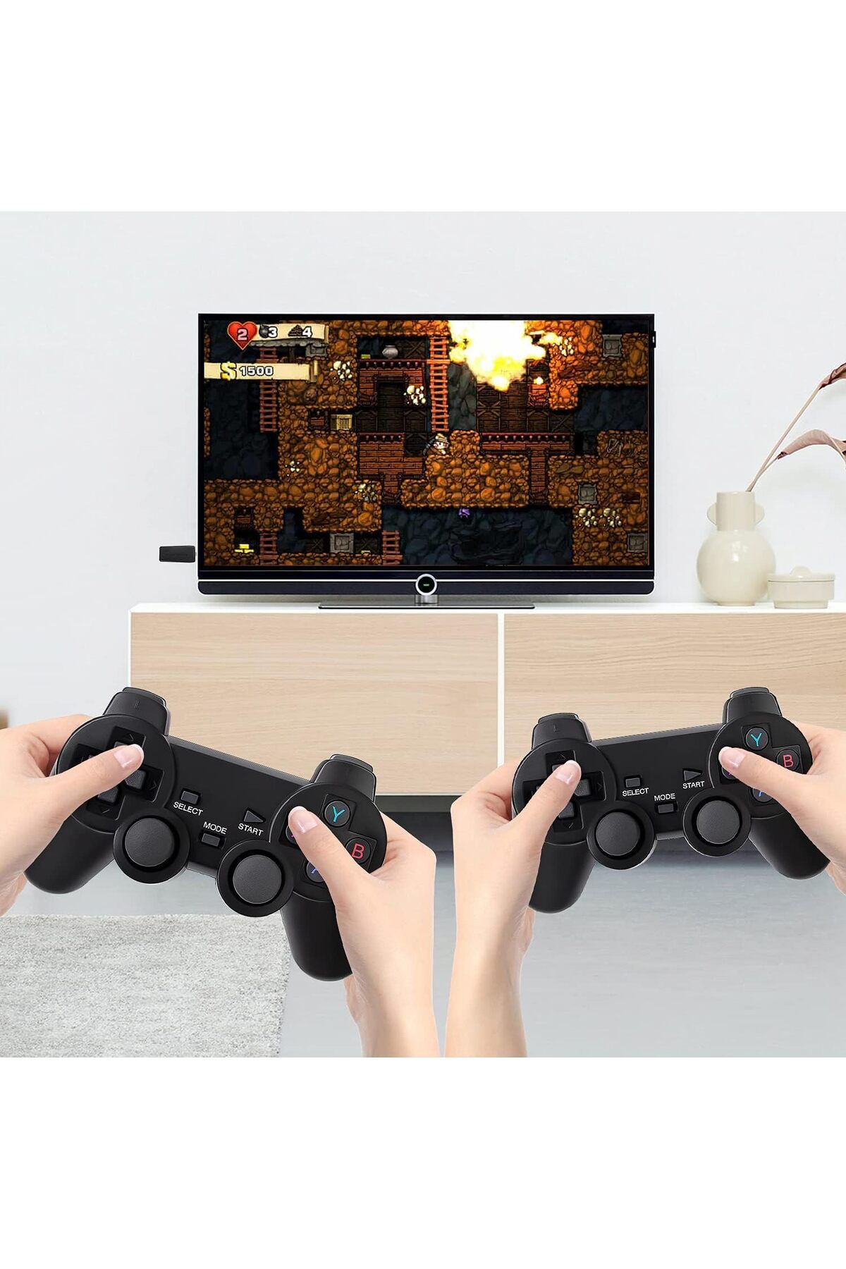 AWH-وحدة تحكم ألعاب M8 ريترو، مدمجة بأكثر من 10000 لعبة، عصا ألعاب فيديو لاسلكية 4K HDMI، سلكية، 2 3