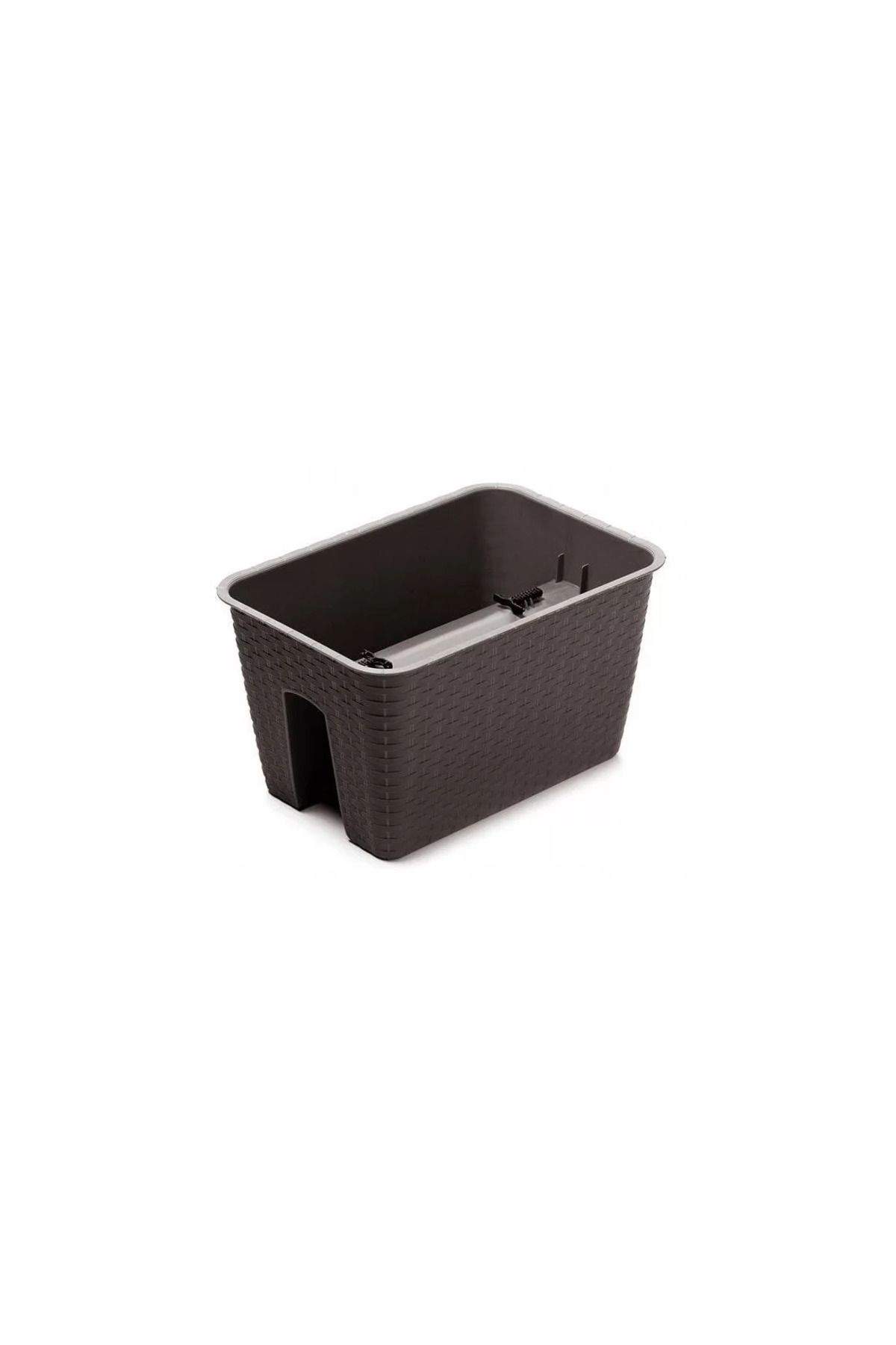 Prosperplast-Decorative Flower Pot, Rectangular, for Railings, Brown, 39.6 x 27.2 x 22.5 cm, Ratolla Railing 3