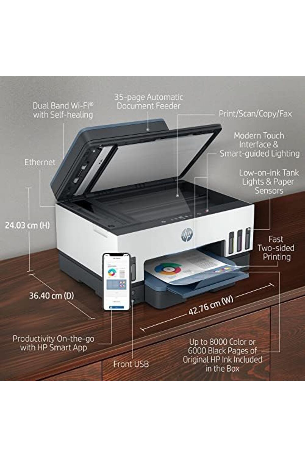 HP-Smart Tank 795 All-in-One Printer, Wireless, Print, Scan, Copy, Fax, Auto Duplex Printing, Docume 7