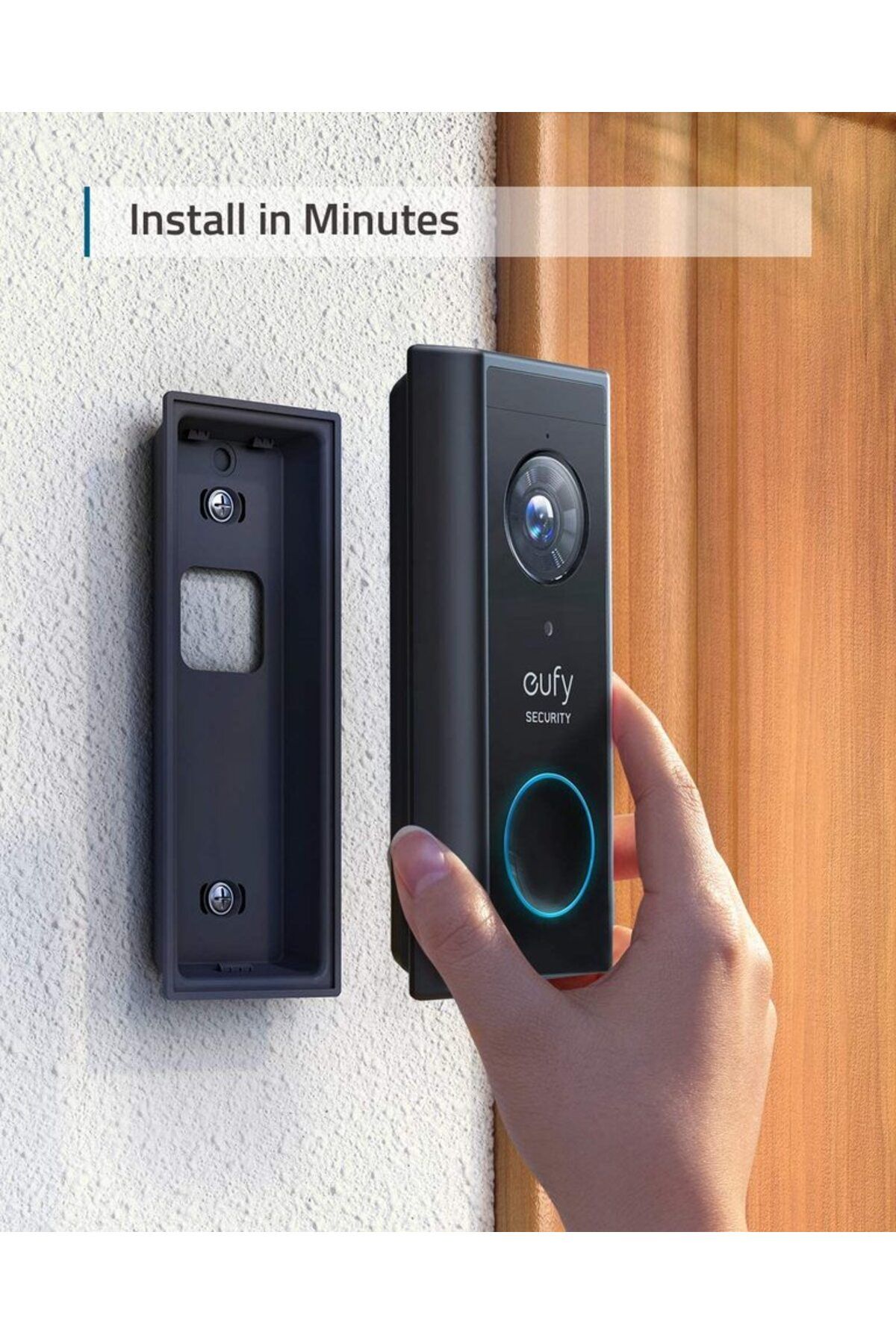 Eufy Security-, Wireless Video Doorbell (Battery-Powered) with 2K HD, No Monthly Fee, On-Device AI fo 8