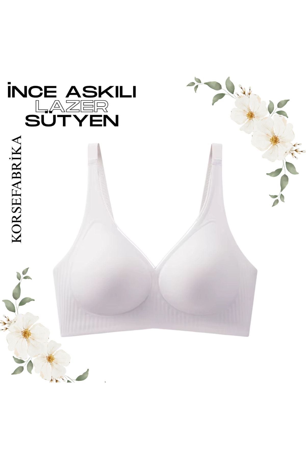 korsefabrika trend mood store-Thin Straps Laser Cut Pads - Invisible - No Trace - No Balens Collecting Push up Seamless Bra 2