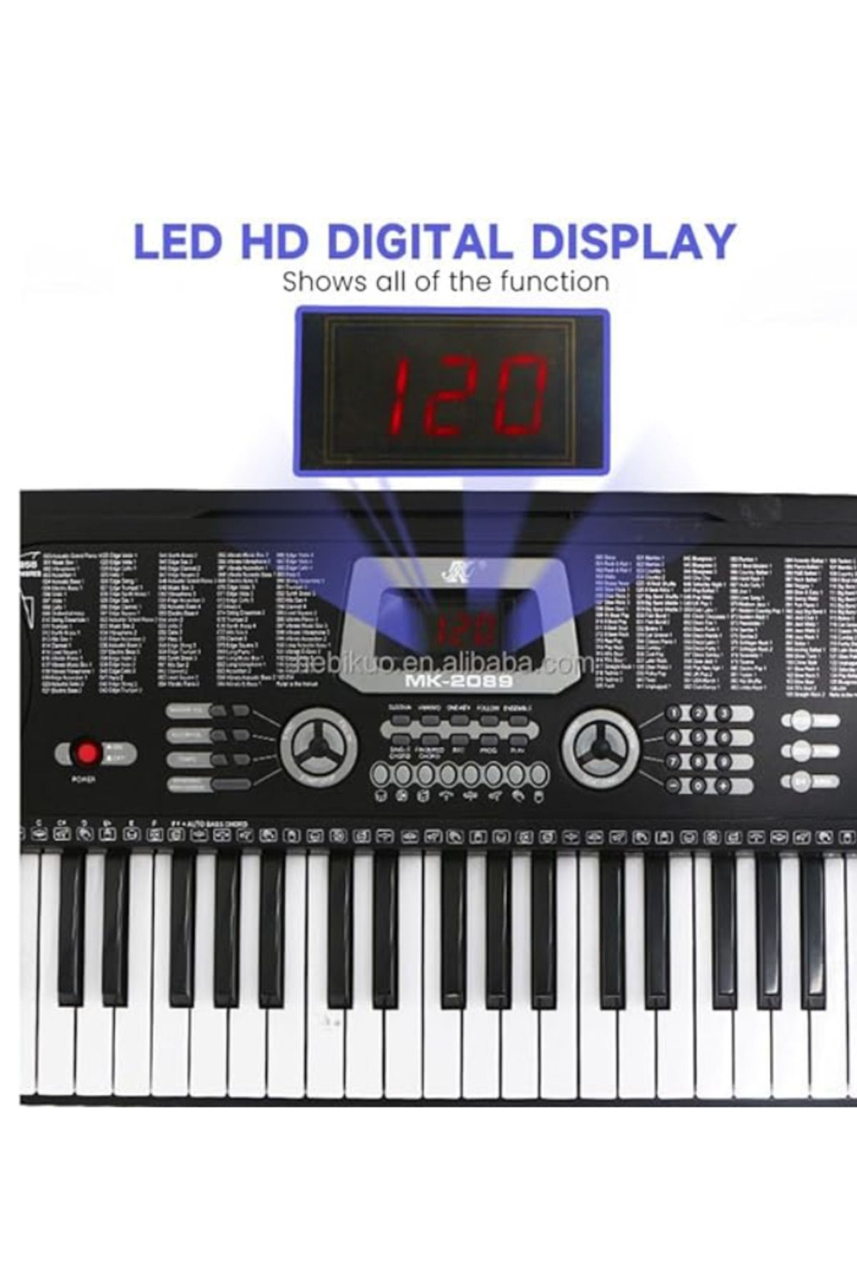 MegArya-MK-2089 61 Keys Music Instruments Electronic Organ Keyboard Display Digital Piano With 12 Demo Songs 5