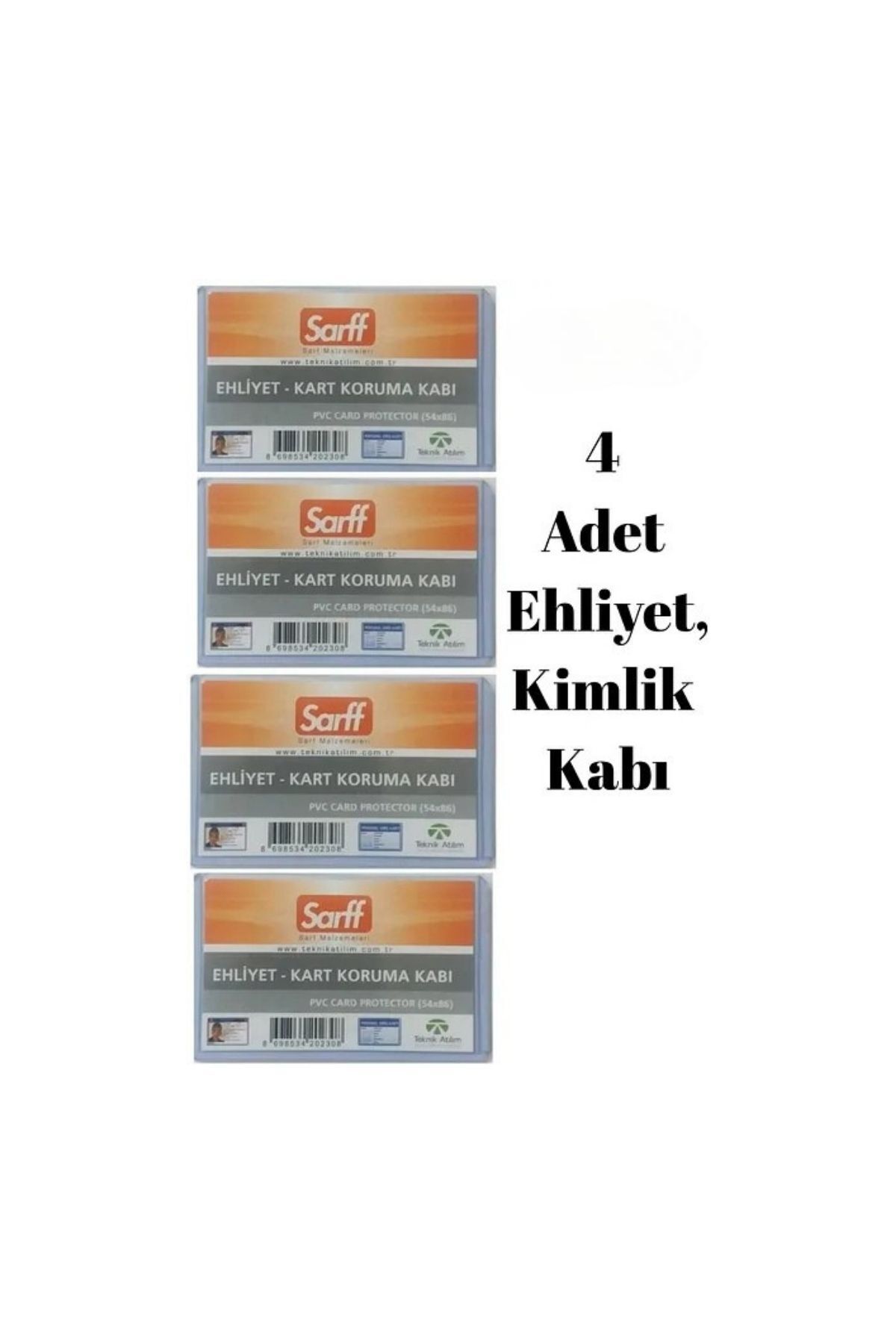 everart 4 Adet Yeni Nesil Kimlik, Ehliyet Kabı Kart Koruyucu Tüm Kartlara Uyumlu, Sert Dayanıklı, Şeffaf