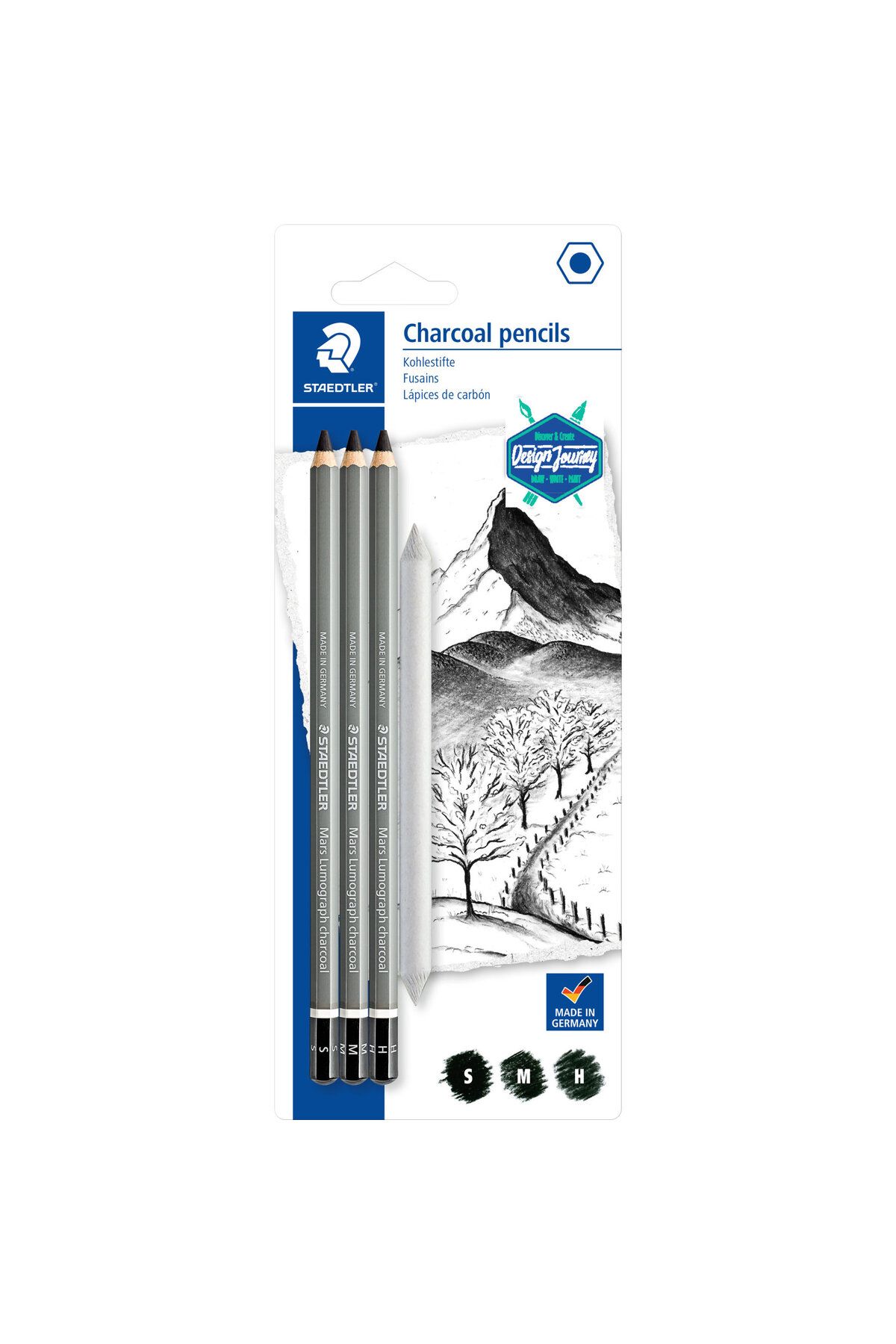Staedtler-مجموعة أقلام رسم فوكسول من الفحم من 100C SBK4 MARS LUMOGRAPH مكونة من 4 قطع 7