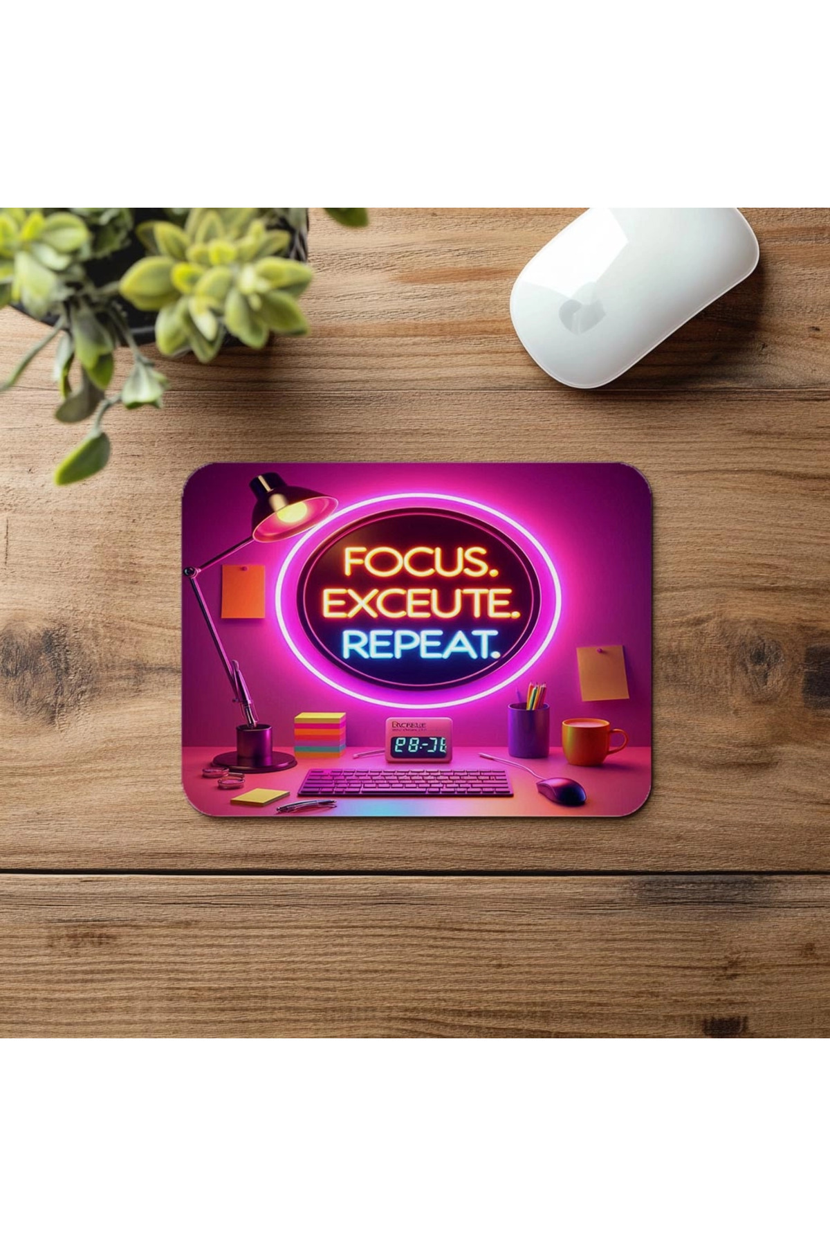 Luluyen-Daily Target Mousepad Focus Execute Motive Design 19X23 cm 2 mm Rectangle Imported Printed Mouse Pad 4