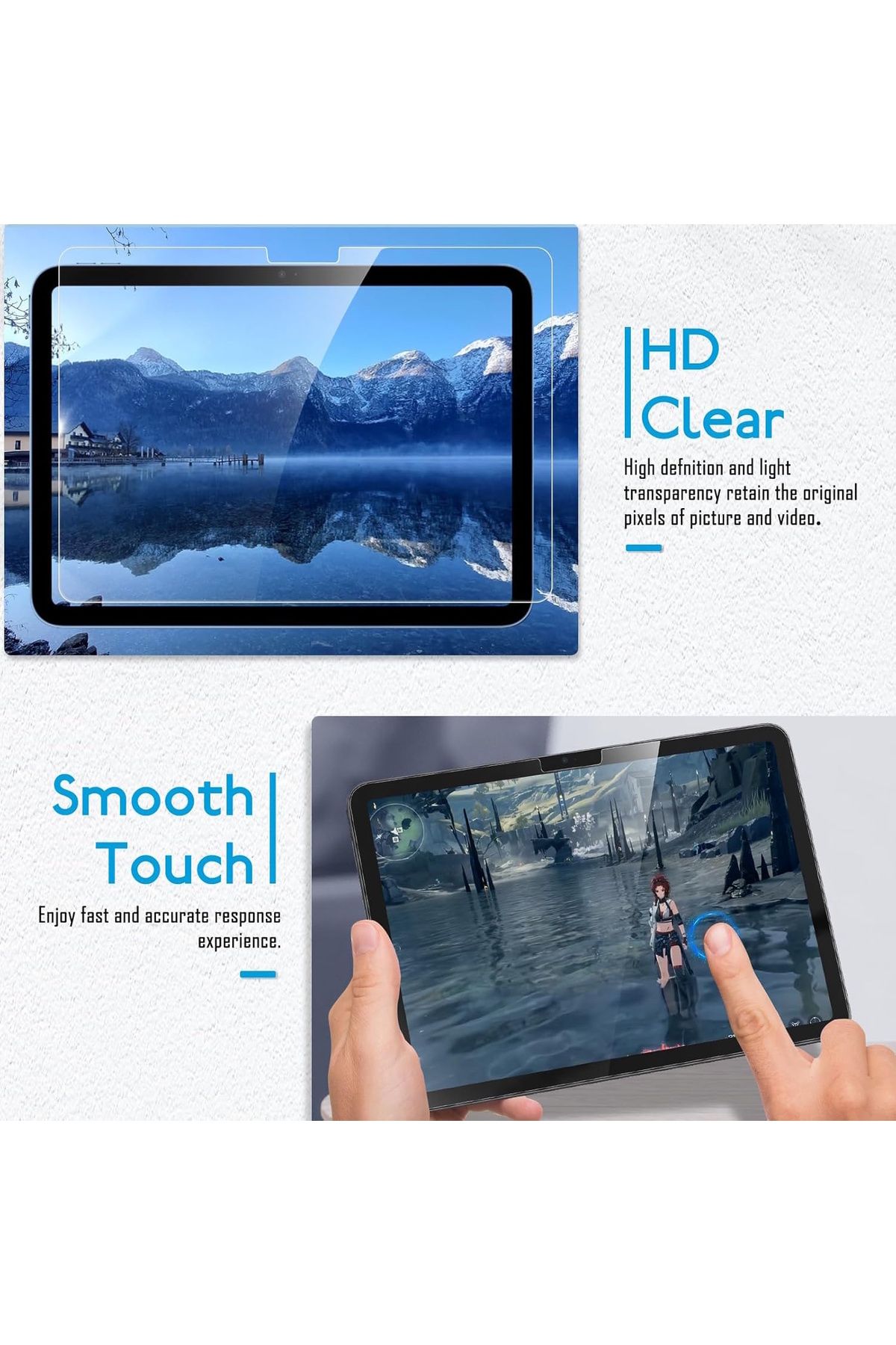 m.tk moveteck-Samsung Galaxy Tab S9 Fe Plus12.4 Full Cover Tempered Screen Protector with Application Apparatus Shatterproof Glass 4
