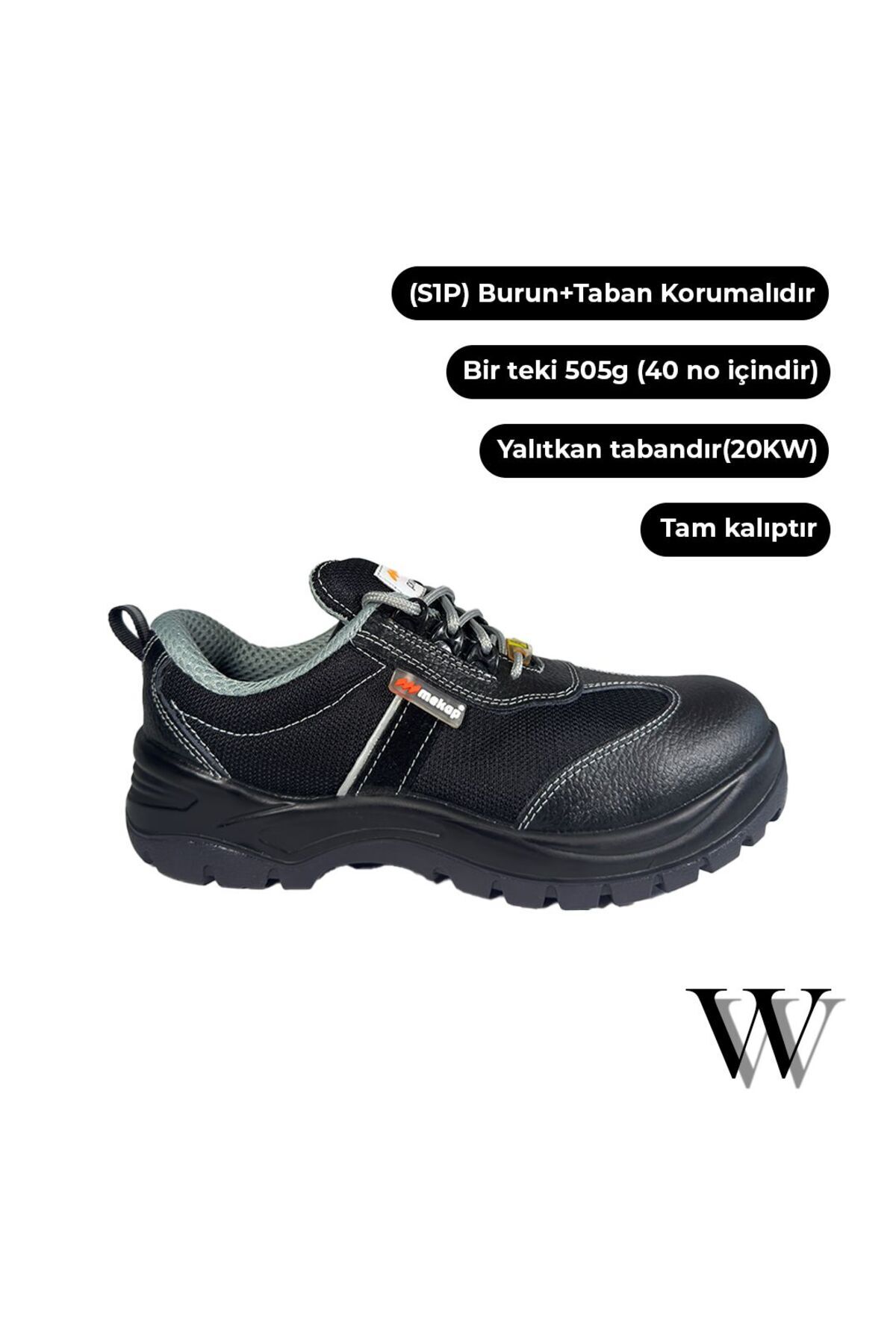 e&e Mekap 232R S1P Kompozit Burun+Taban Korumalı İş Ayakkabısı Yazlık Elektrikçi İş Güvenlik Ayakkabısı