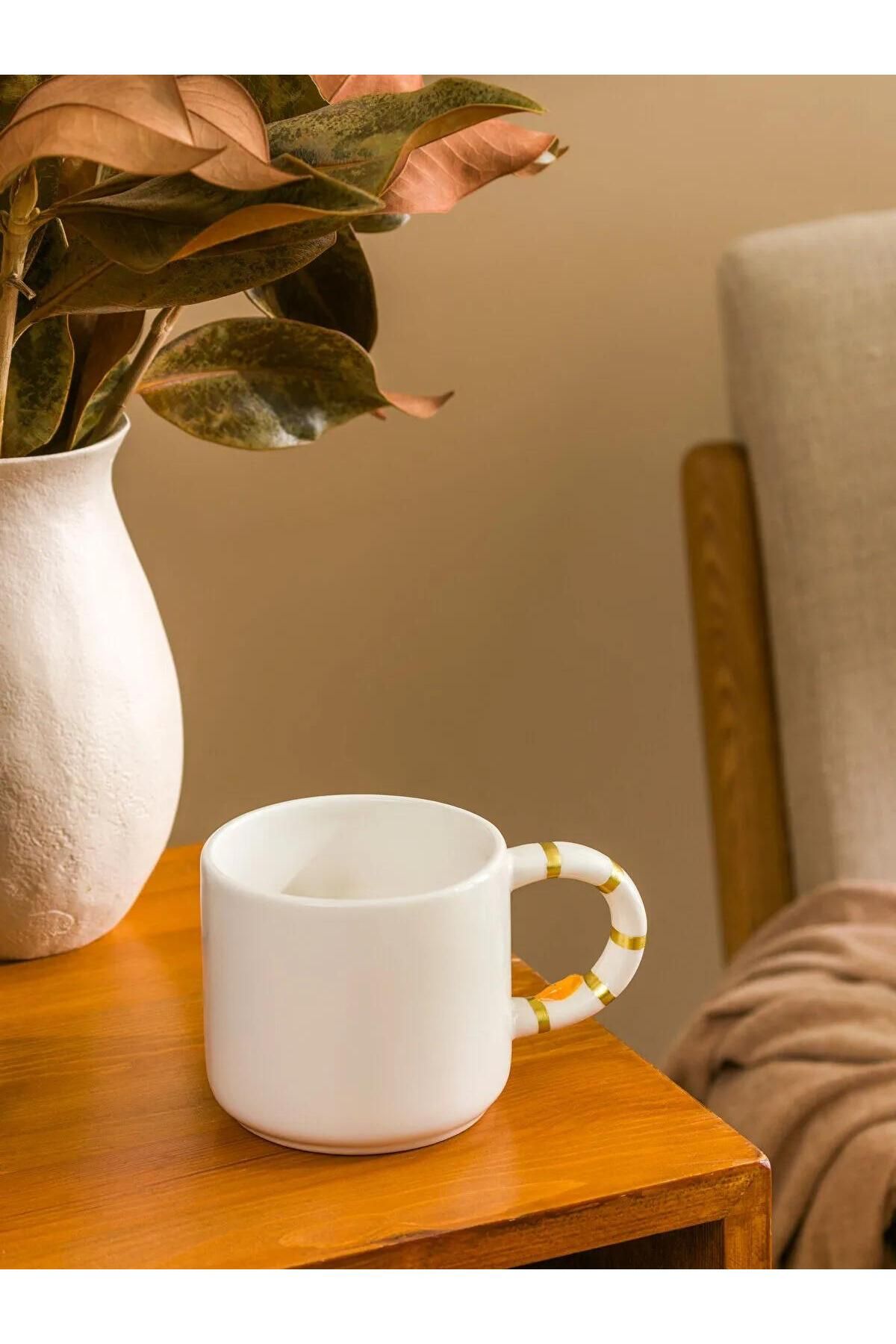 LC Waikiki-Lcw Home Mixed Leaf Printed Ceramic Mug 450 ml (W5) 2