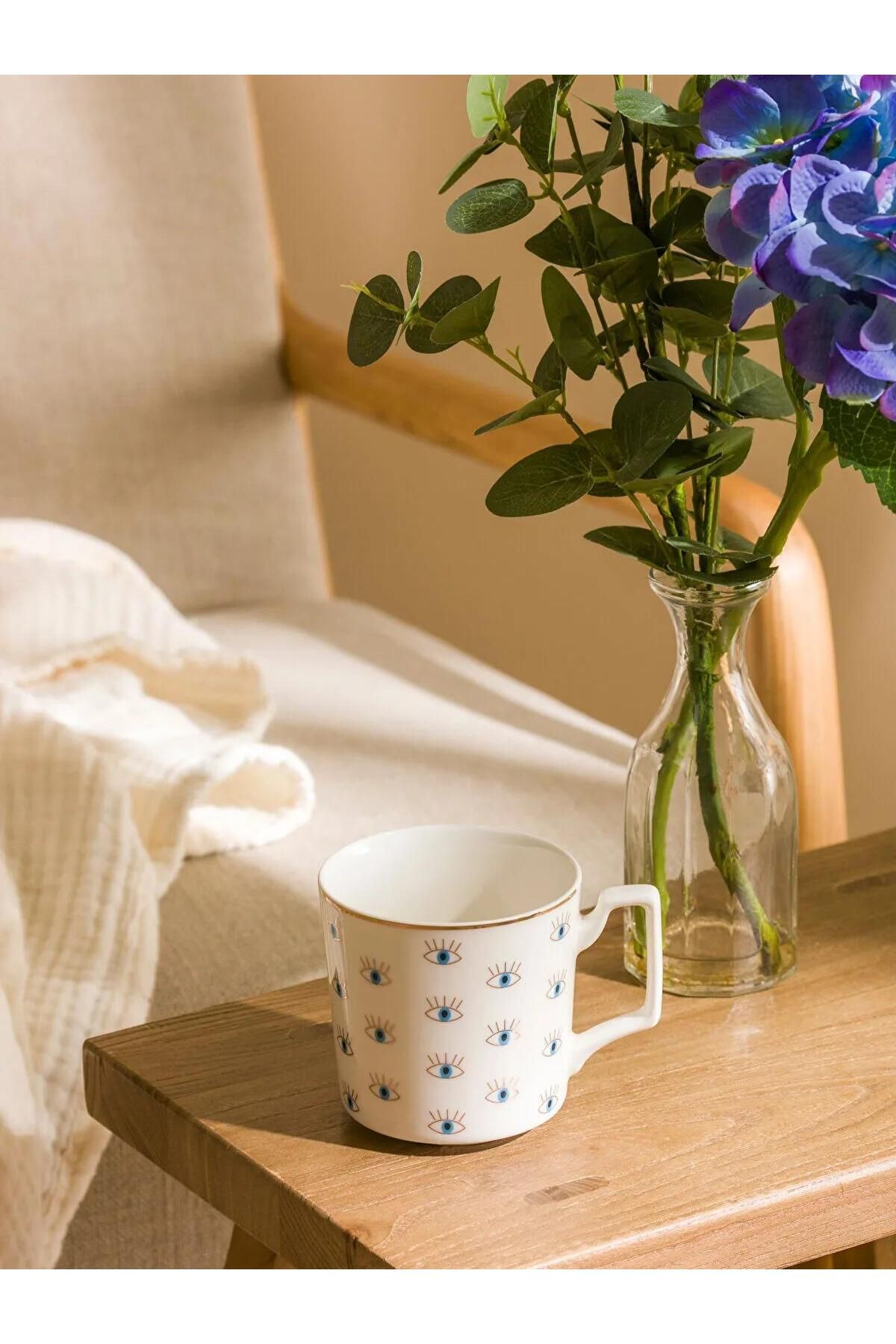 LC Waikiki-Lcw Home Mixed Eye Printed Porcelain Mug 360 ml (W5) 1