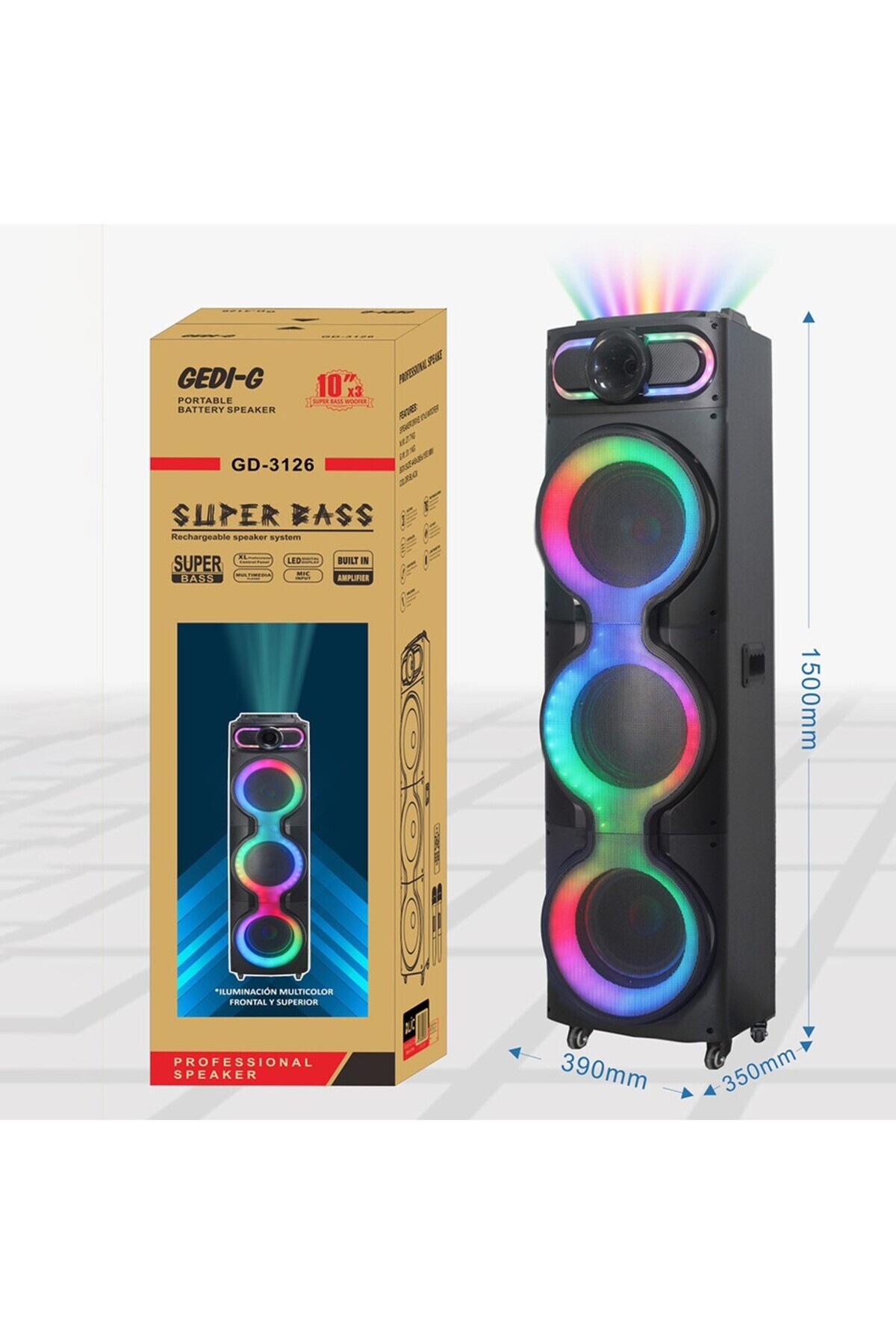 Genel Markalar GD-3126 Dijital LED Göstergeli Mikrofonlu Rgb Tws