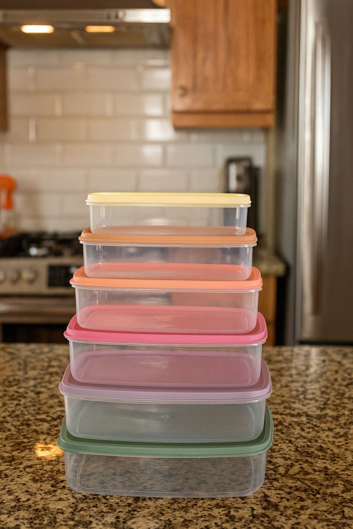 CEZVE HOME-Set of 6 Rectangular Food Storage Containers Microwave and Deep Freezer Suitable Multipurpose Storage Container 3