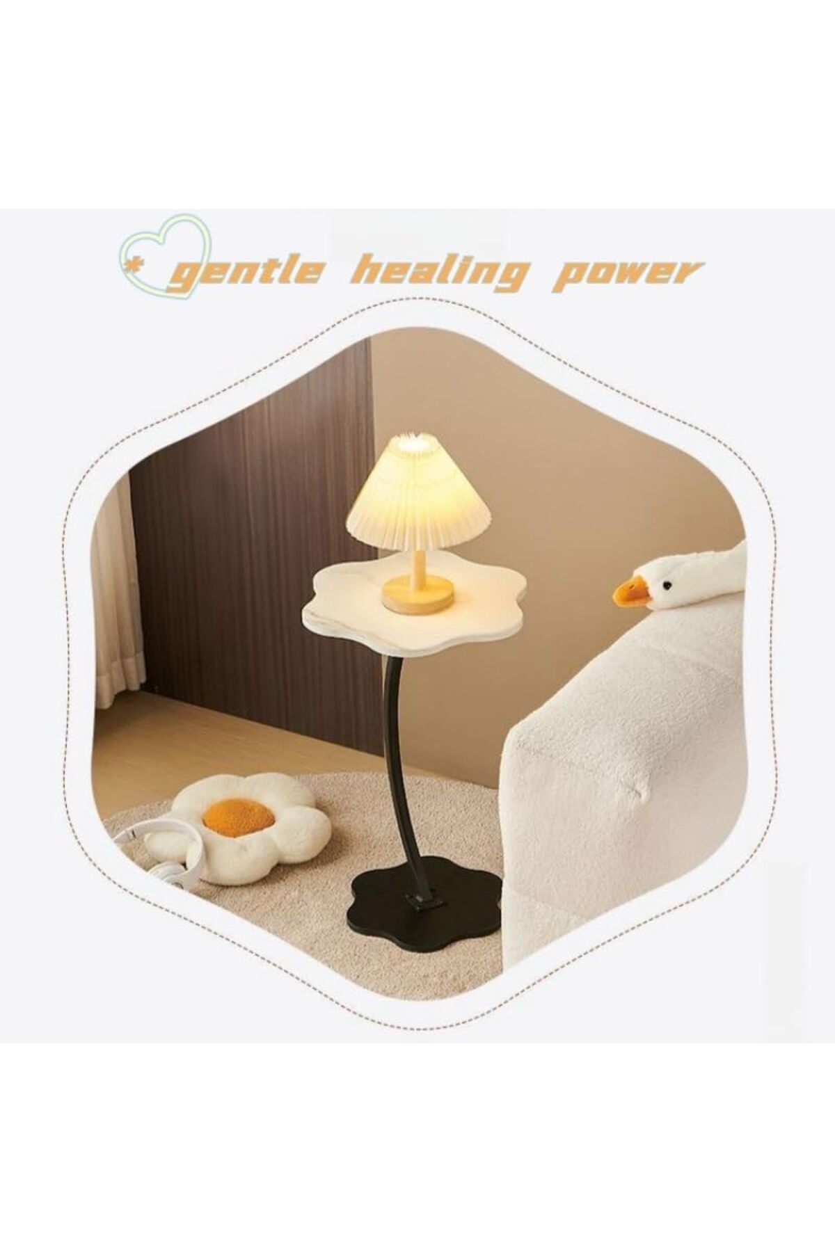 vgt-Zyrellix Side Table, Modern C Shaped End Table for Small Spaces, Small Couch Side Tables That Slide 7