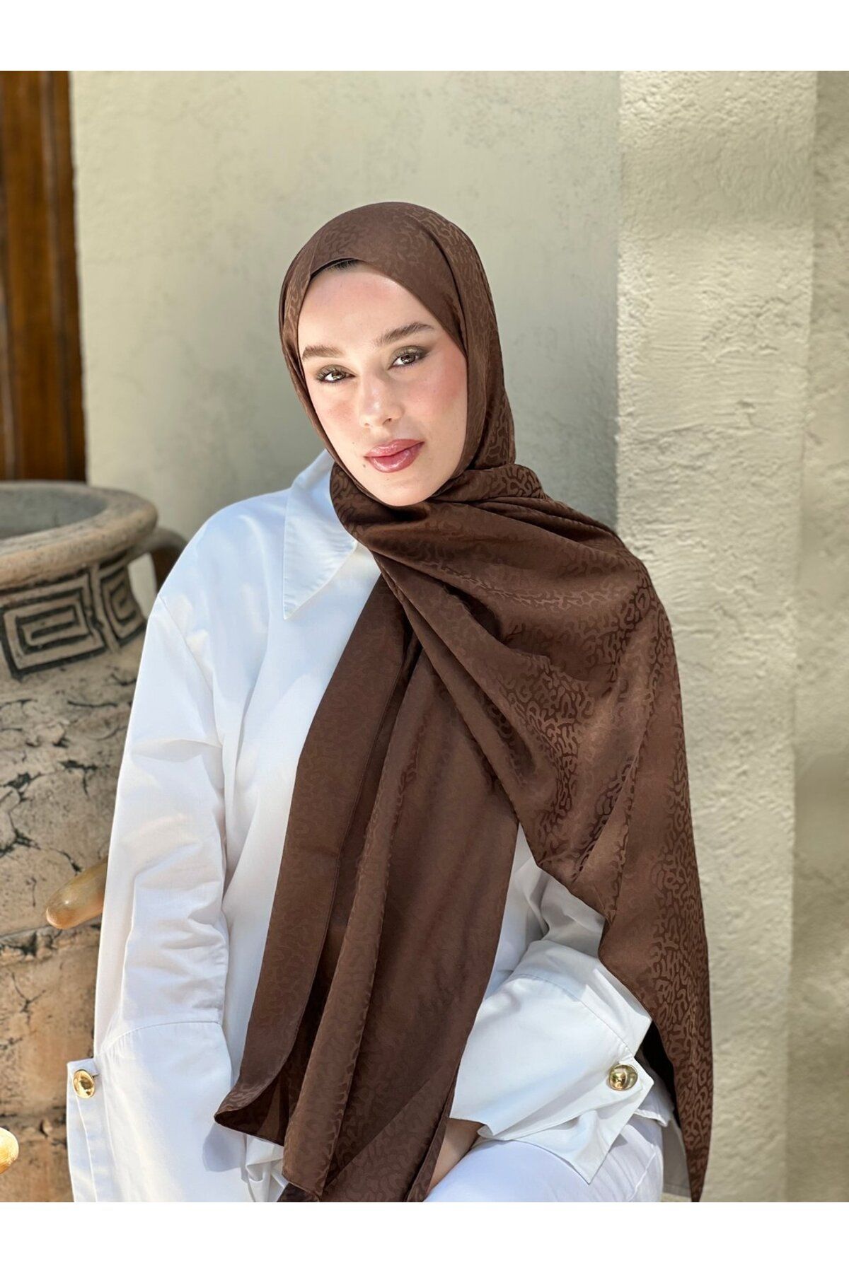 Modakaşmir-Silky Jacquard Series Path Pattern Shawl 2