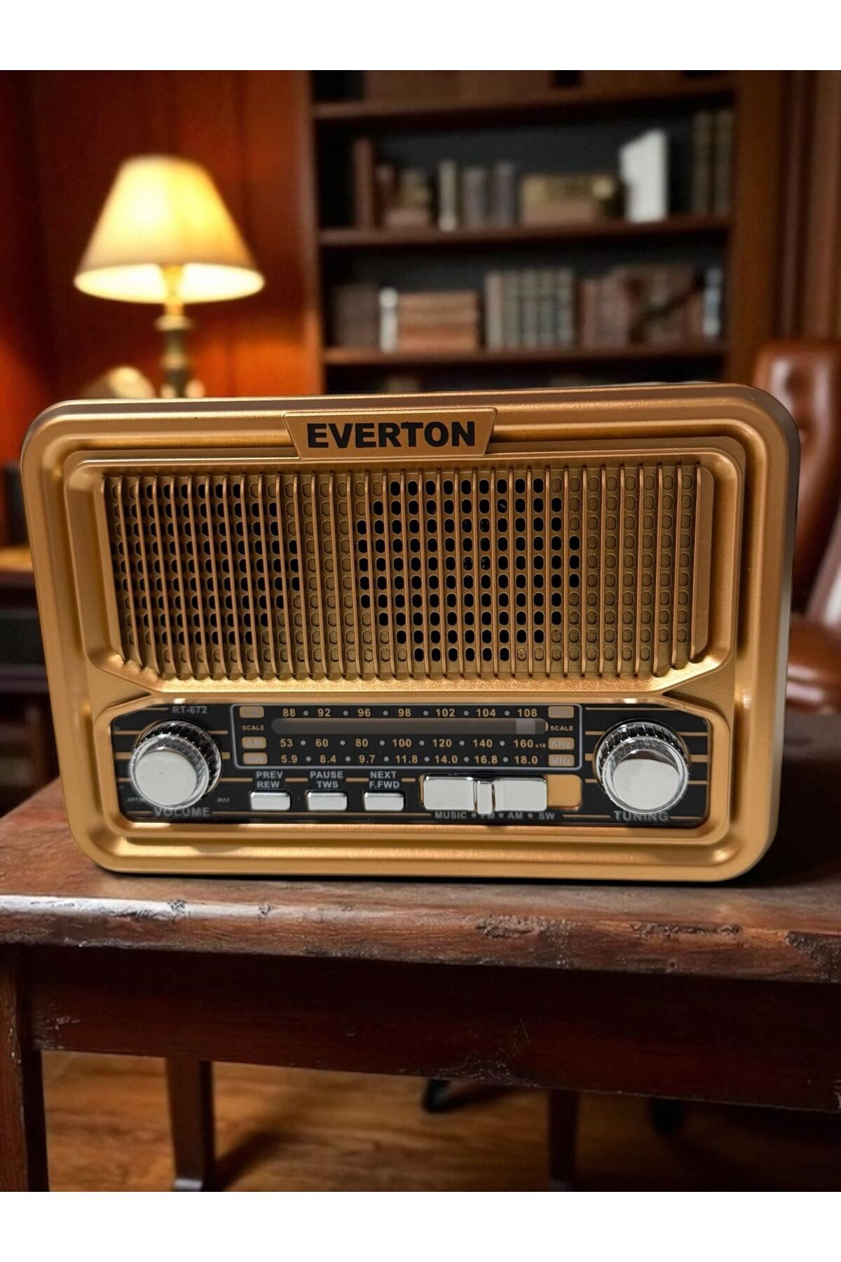 Everton RT-672 Solar Güneş Enerjili+ Şarjlı Bluetooth/Usb/Sd/Fm/Sw/Am Nostaljik Şık Müzik Çalar Radyo