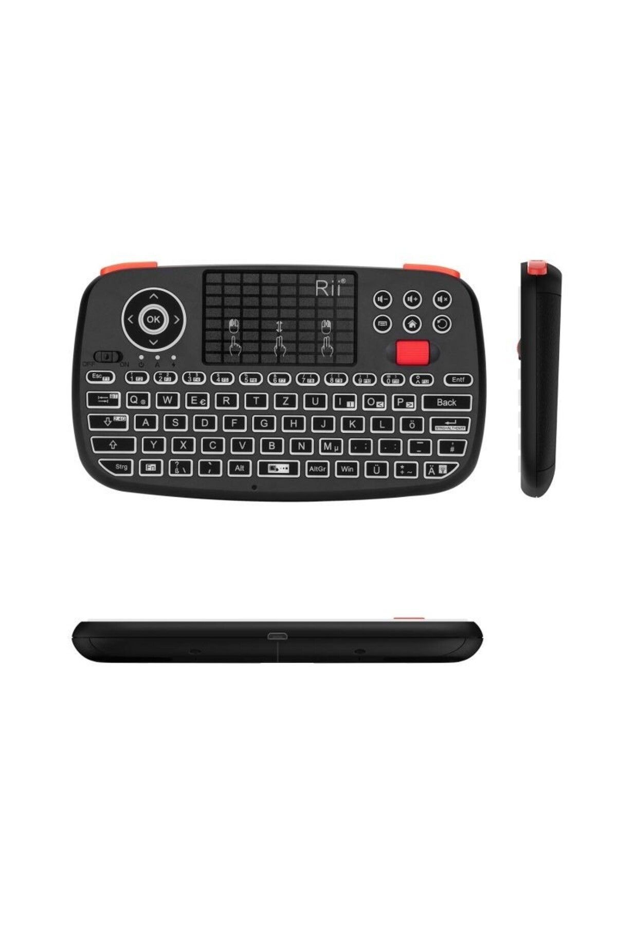 OEM-Mini illuminated Bluetooth keyboard, unique scroll touchpad, PC TV Box iOS Android 7