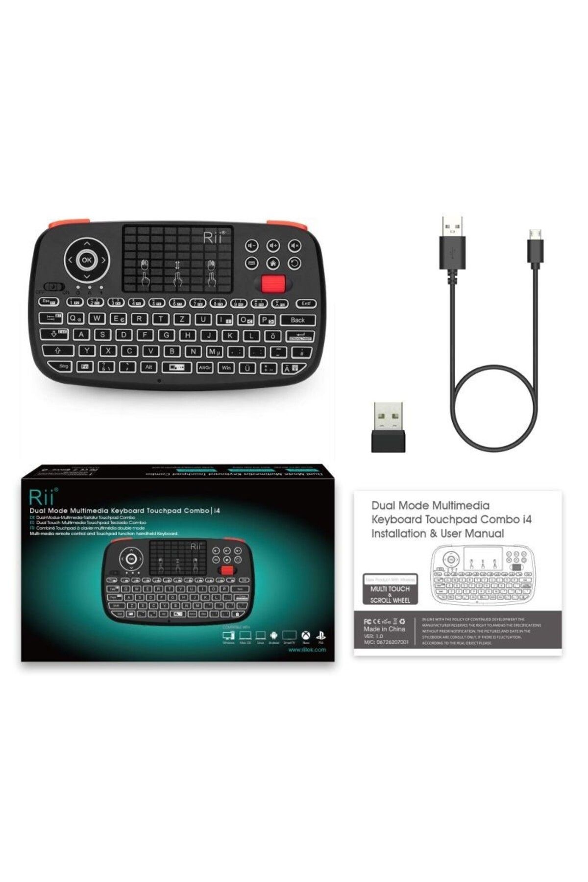 OEM-Mini illuminated Bluetooth keyboard, unique scroll touchpad, PC TV Box iOS Android 13