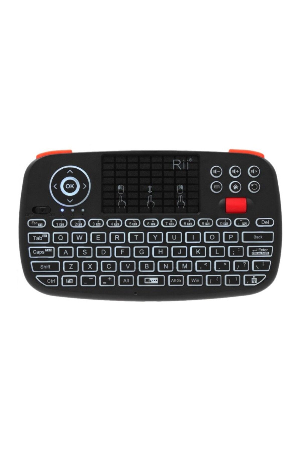 OEM-Mini illuminated Bluetooth keyboard, unique scroll touchpad, PC TV Box iOS Android 3