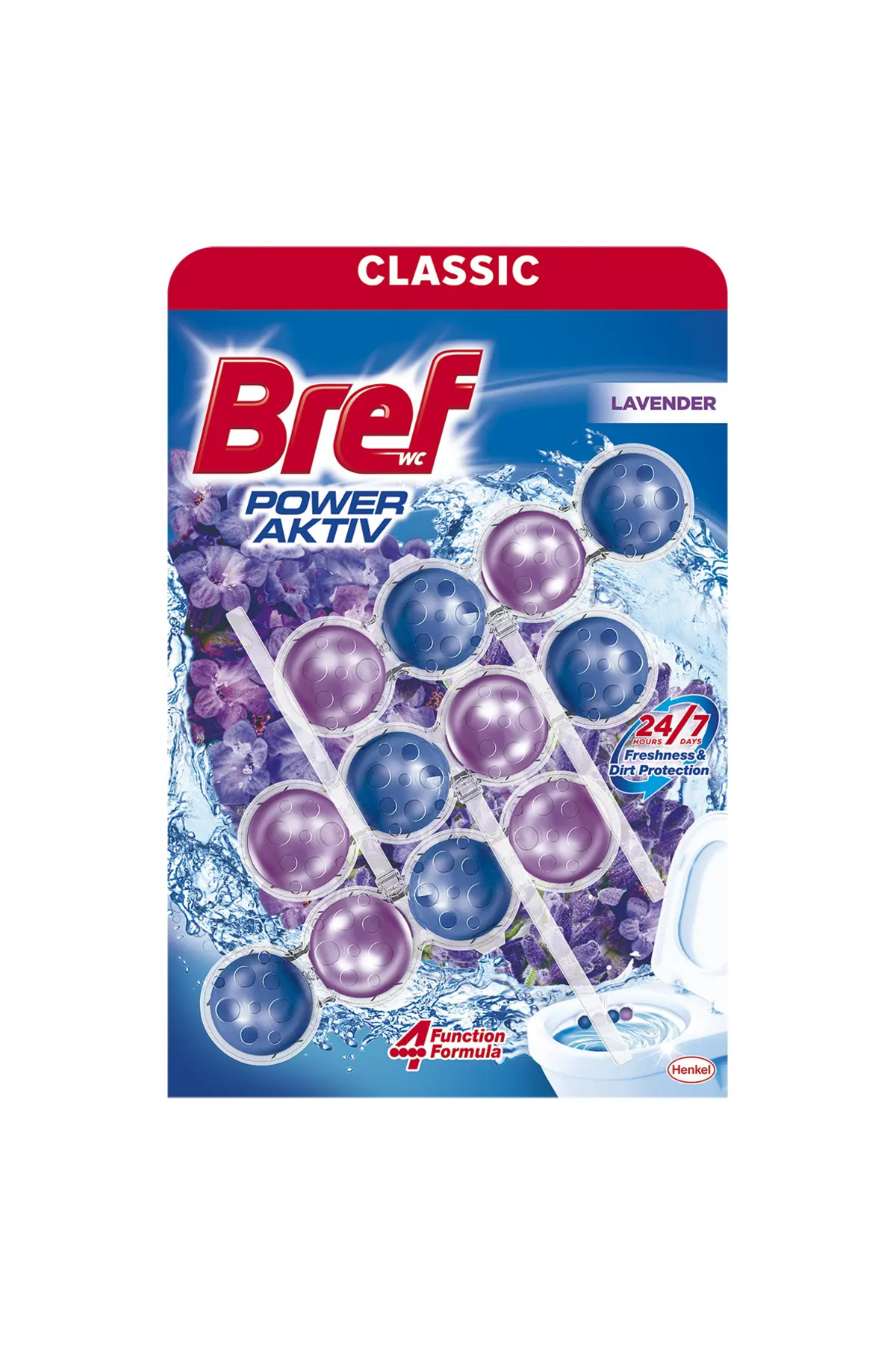 Bref Odorizant WC Power Aktiv Lavander, 3 buc
