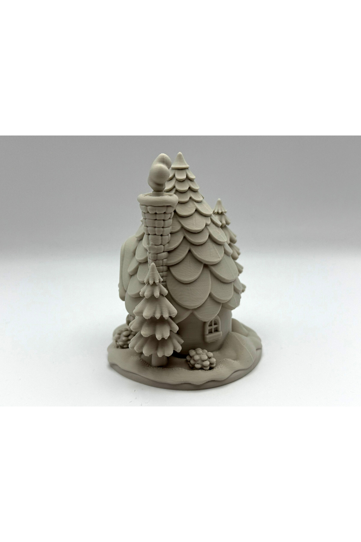 Winter Themed Pine Tree House 10cm | Miniature Fairy House Decorative Figure