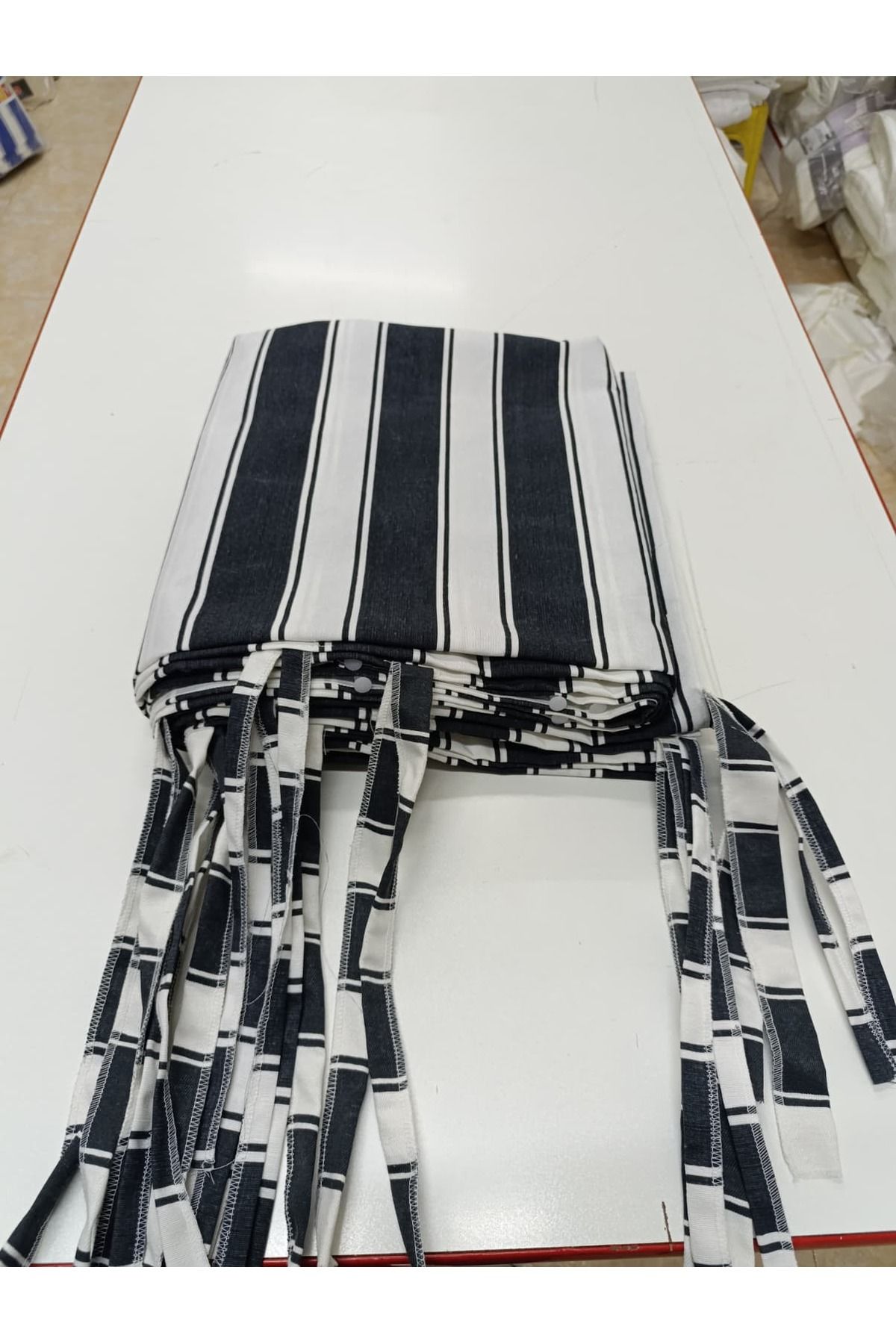 SHY TEKSTİL-Luxury 1St Class Corniced Gray White Balcony Curtain with Width X Height Dimensions 1