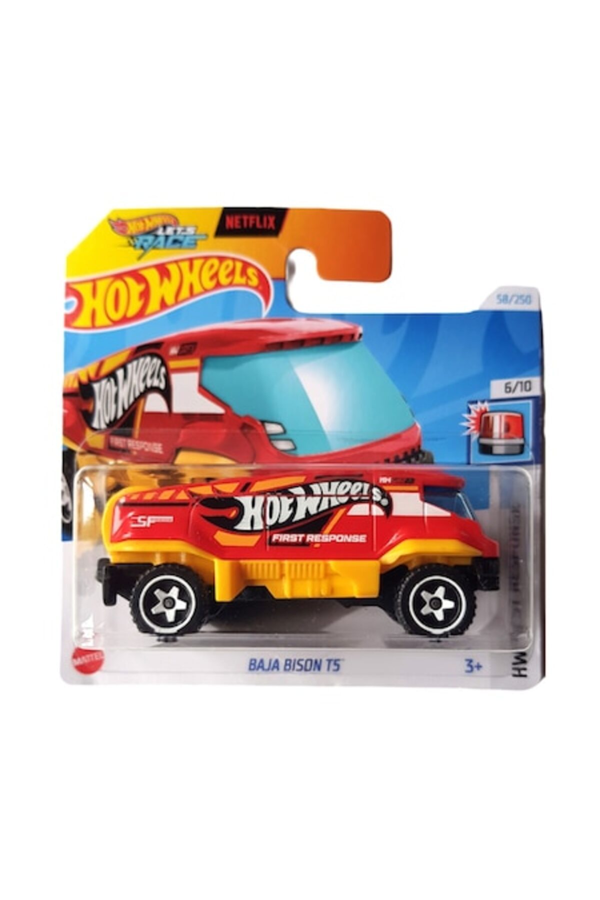 Masinuta Metalica Hot Wheels, Baja Bison T5, Colecti HW First Response - Editia 2024, Rosu, 1:64