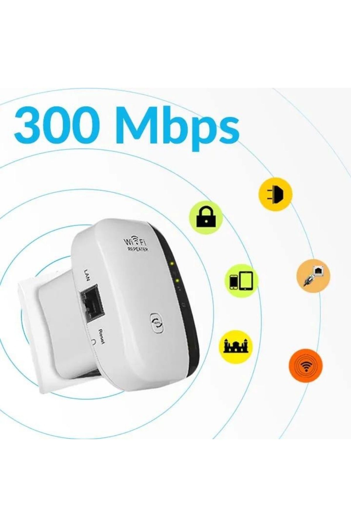 MNS-WiFi Adapter with 300Mbps Signal Amplifier, Dual Mode Relay and AP, WPS Button for Quick Encryption, 4