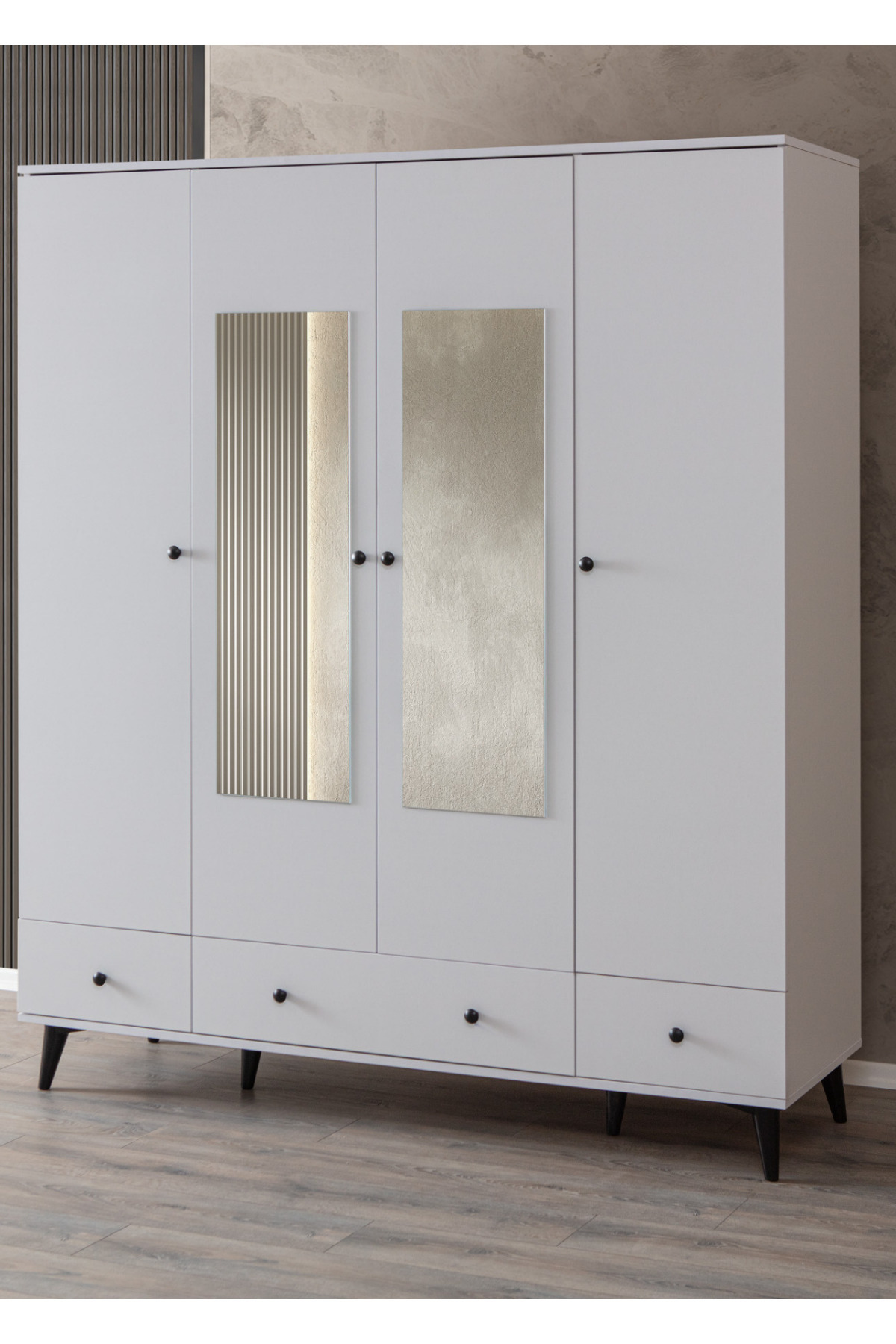 Setay Gardırop, Bianca 4 Kapaklı Aynalı Dolap